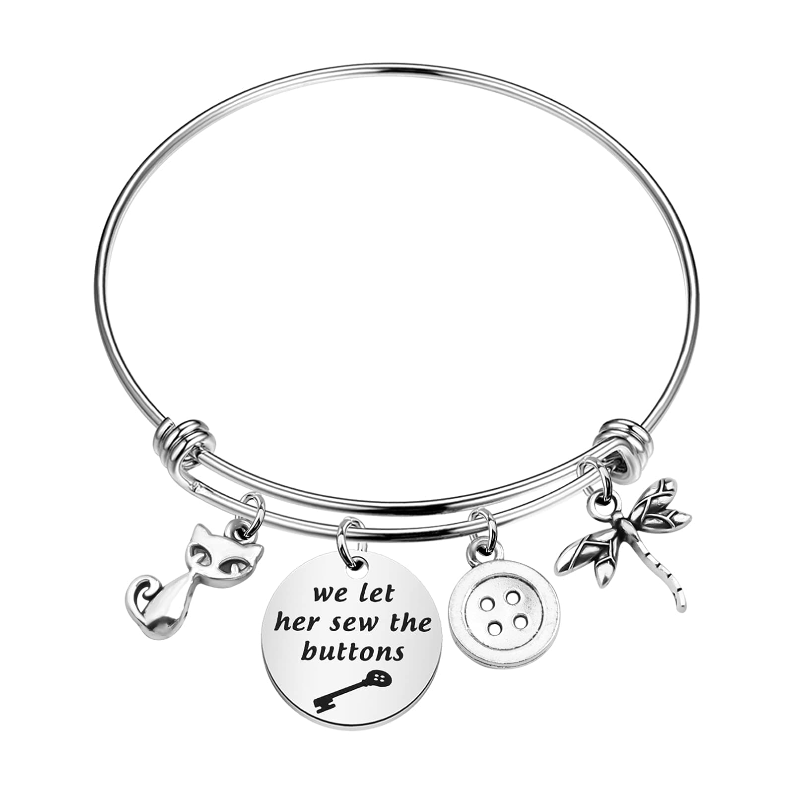 KEYCHIN Horror and Fantasy Film Inspired gift We Let Her Sew The Buttons Bracelet