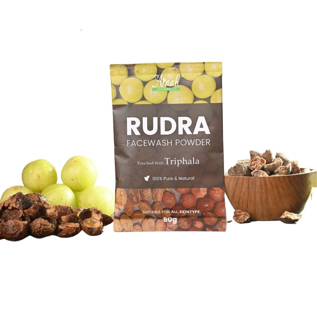 Araah Skin Miracles Rudra Triphala Face Wash Powder – Ayurvedic Amla, Bibhitaki & Hartaki for Reducing Dark Spots & Pigmentation (50g)