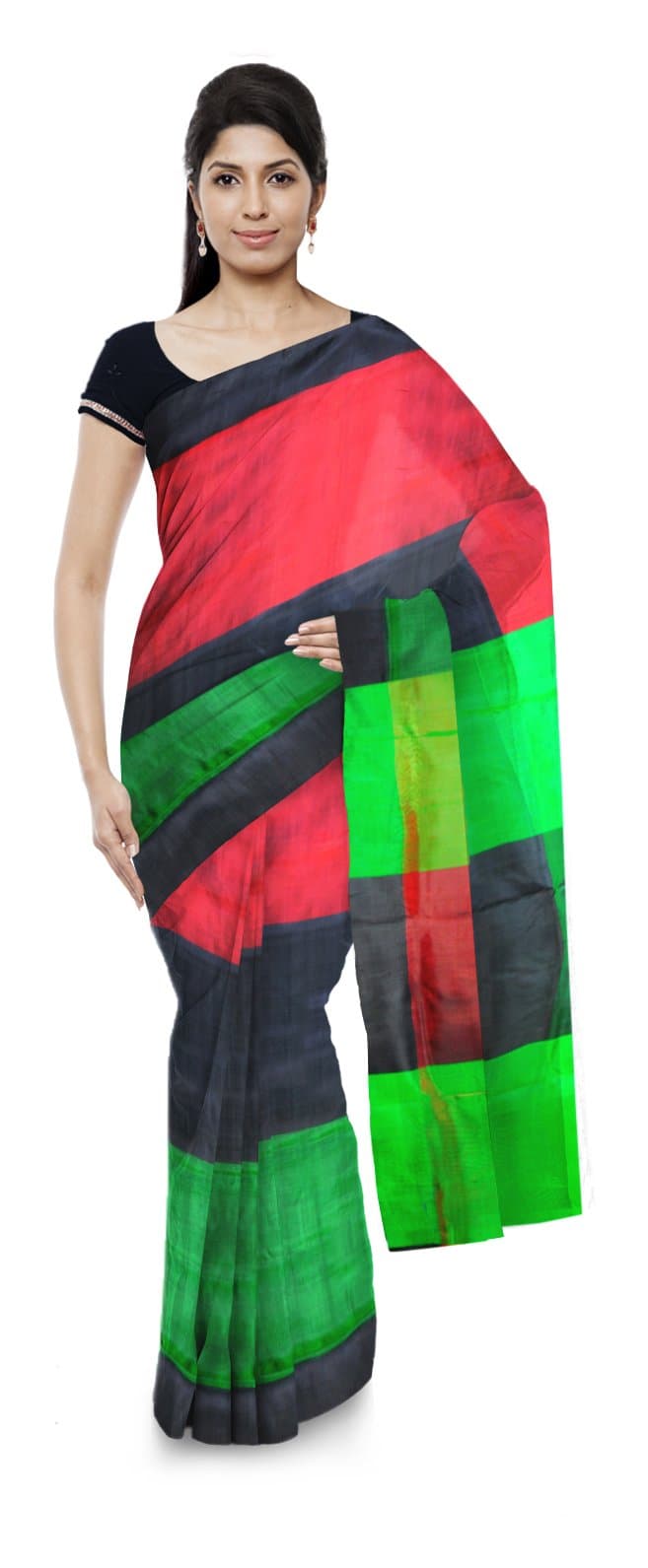 MS. ARUN DEY Women's Pure Silk Saree (Multi-Coloured)