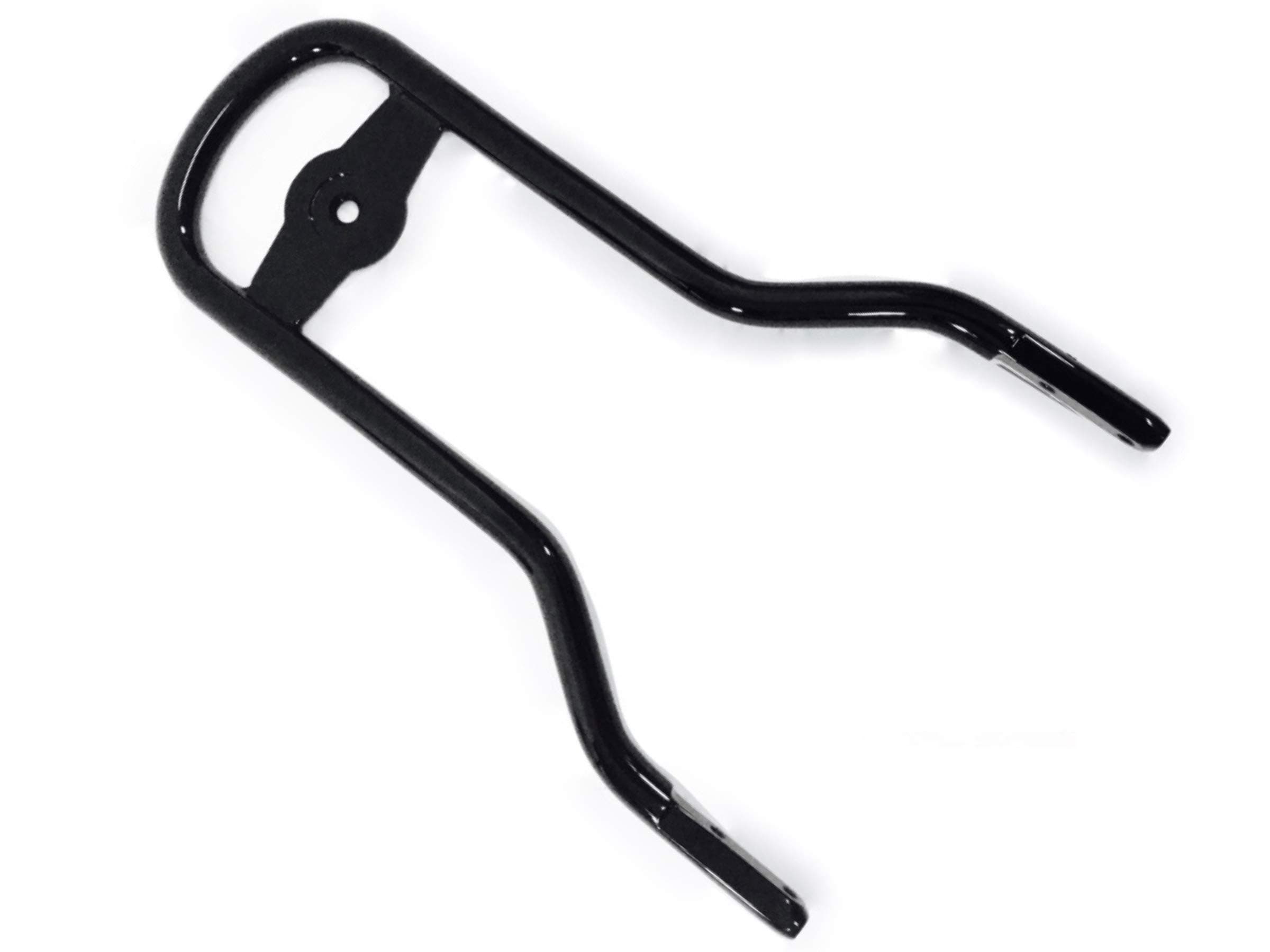 Tall Mini-Medallion Style Sissy Bar Upright Gloss Black Passenger Backrest for Harley Davidson Softail Deluxe Heritage Dyna Street Bob Low Rider Sportster 1200 883 Iron Forty Eight 15" in.ref 52300020