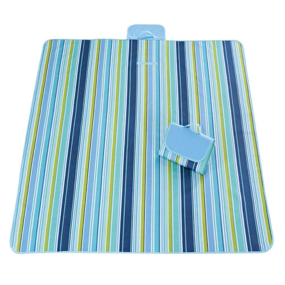 Sand-Free Mat, Sand Proof Free Beach Mat Rug Picnic Blanket - Sand, Dirt & Dust Disappear! - Quick Dry, Easy to Clean Perfect for the Beach, Picnic, Camping, Outdoor Events, 200 * 200cm (Blue)