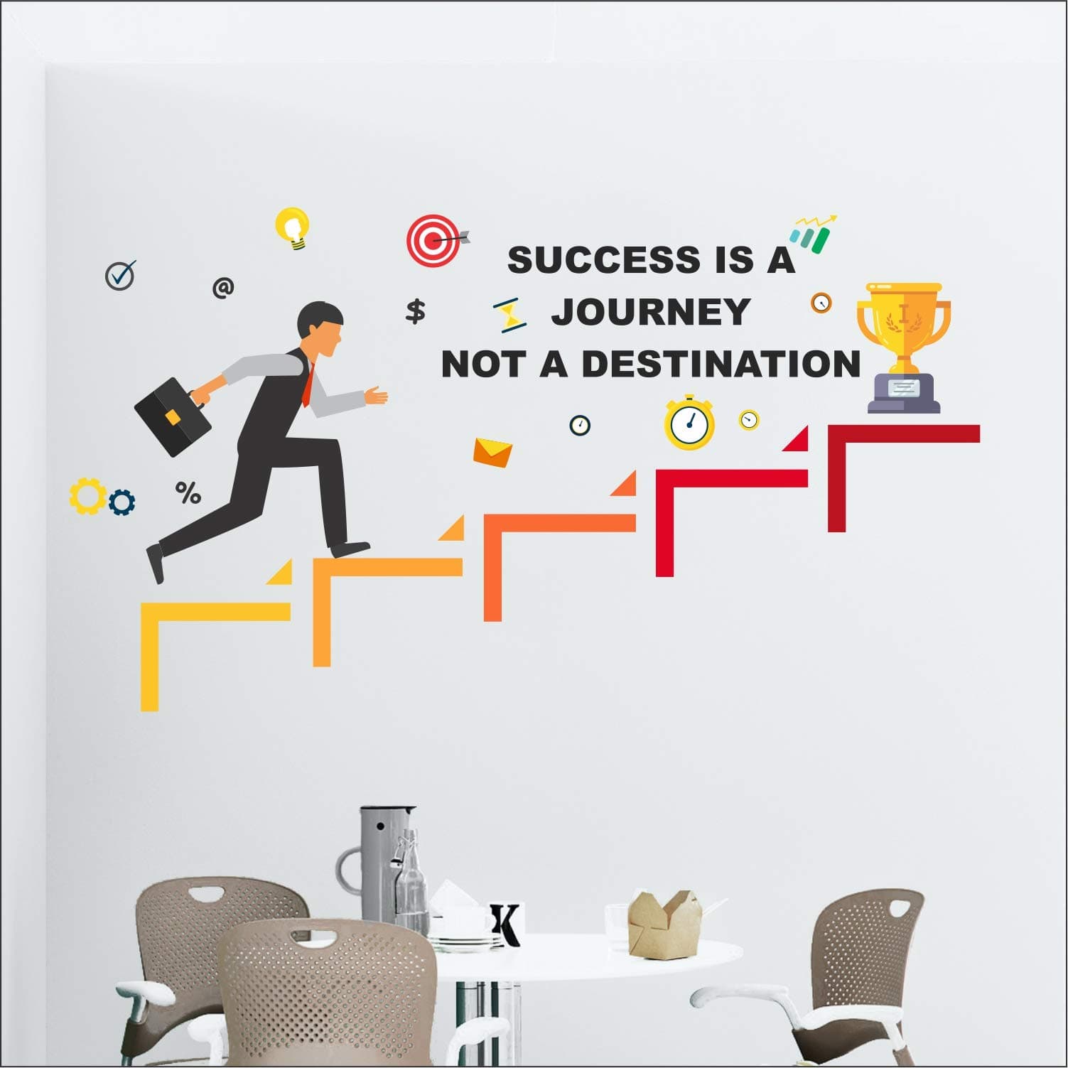 StickMe 'Success is a Journey Office Inspirational Motivational Quotes Wall Sticker' SM753 (PVC Vinyl 110 cm X 60 cm)