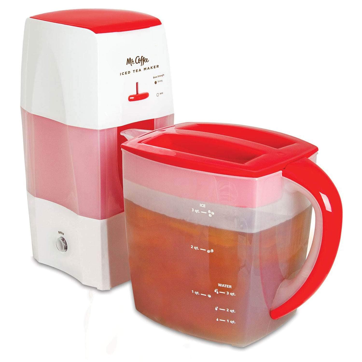 Mr. Coffee TM75RS-RB-1 3-Quart Tea and Iced Coffee Maker, Red
