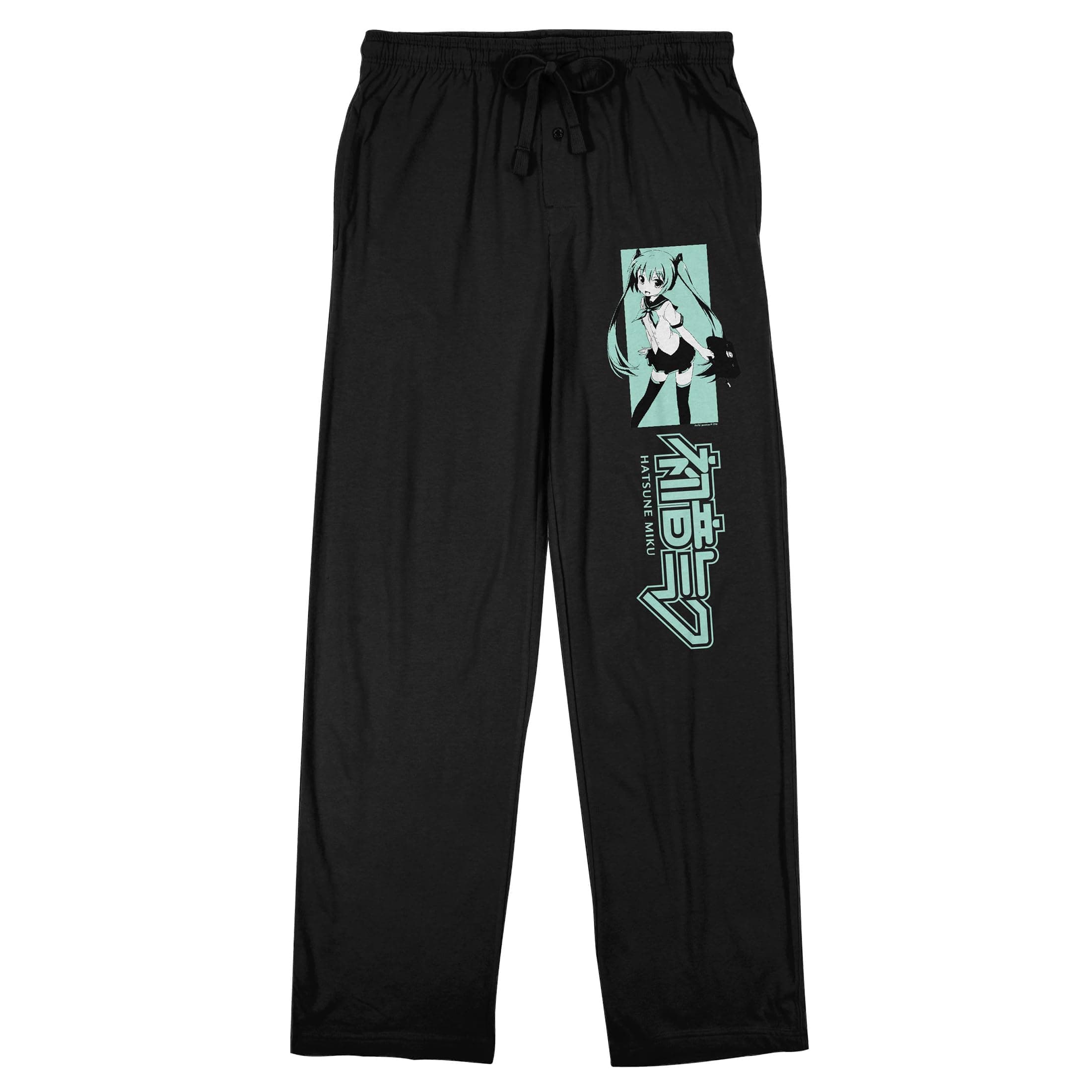 Bioworld Hatsune Miku Character Men's Black Sleep Pajama Pants