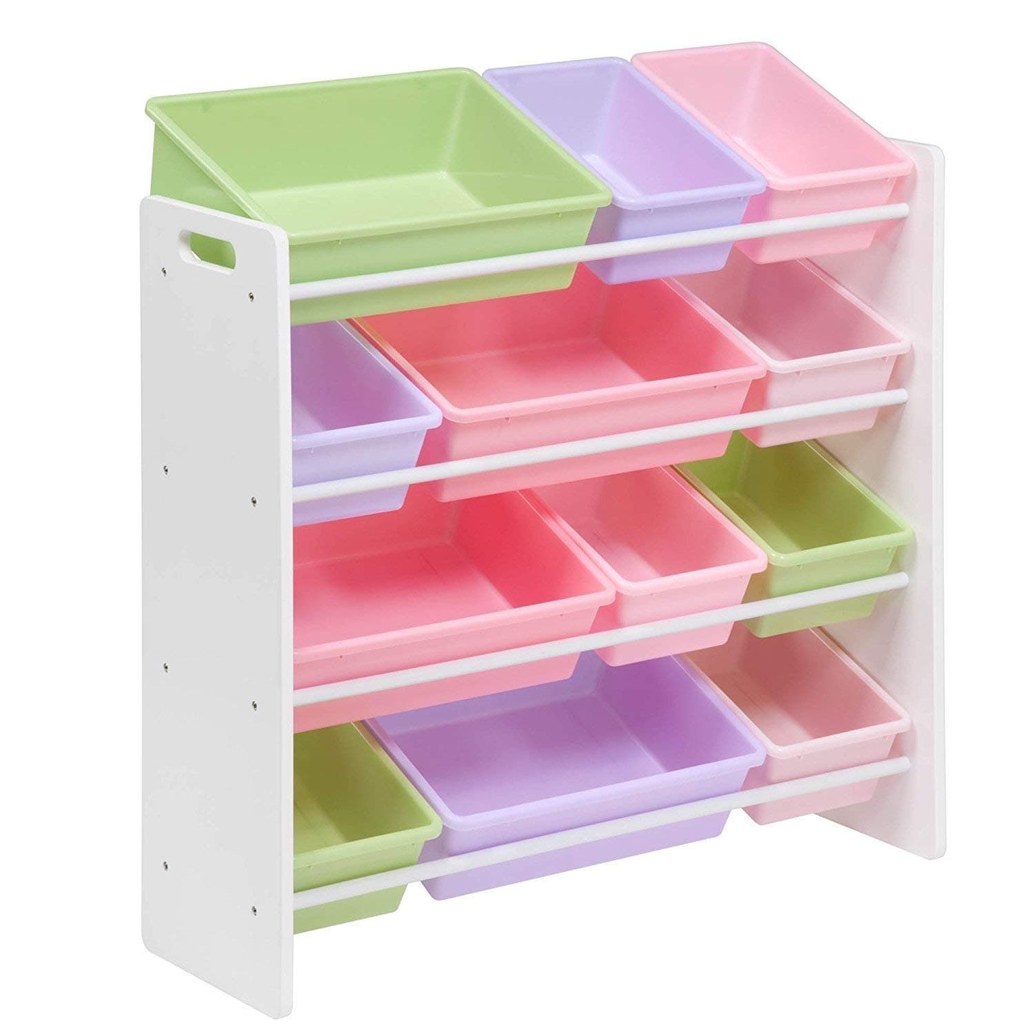 Homesmiths White Toy Storage Organizer for Kids, Set of 12 Pastel Bins Perfect for Home, Play Schools and Kindergarden