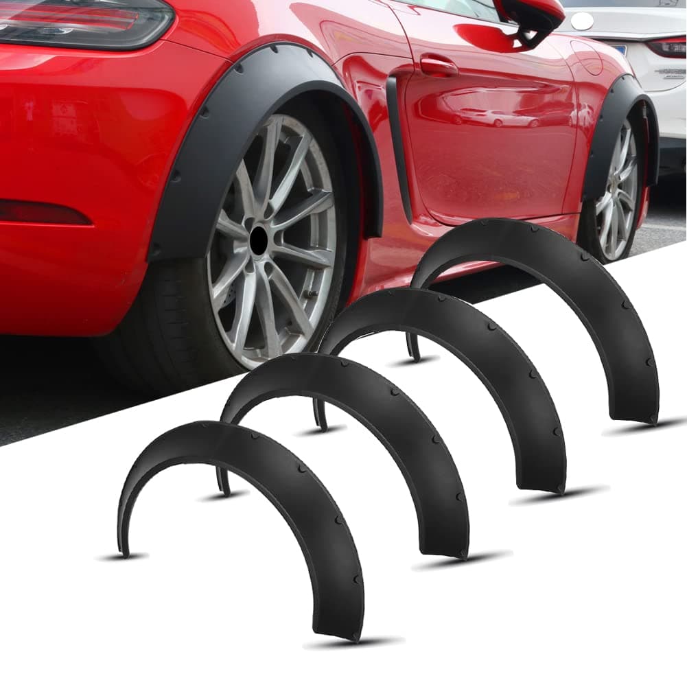 DREAMIZER 4Pcs Universal Flexible Car SUV Large wide-body Kit 80mm Off-road Fender Flare Durable PU Wheel Arch Protector