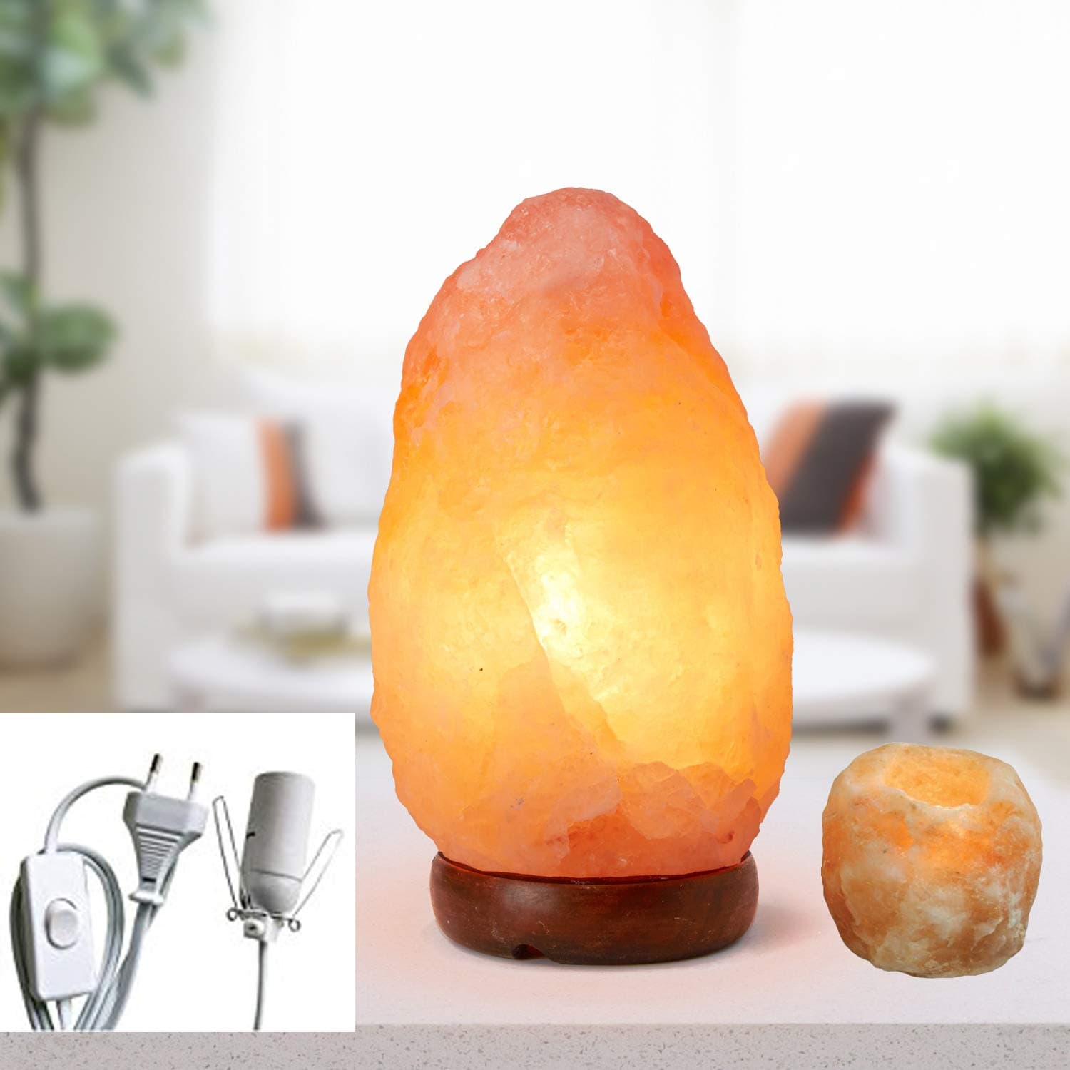 Himalayan Natural Salt Lamp – 3/4 kg + Pack of 20 incense sticks + Candle Holder Gift