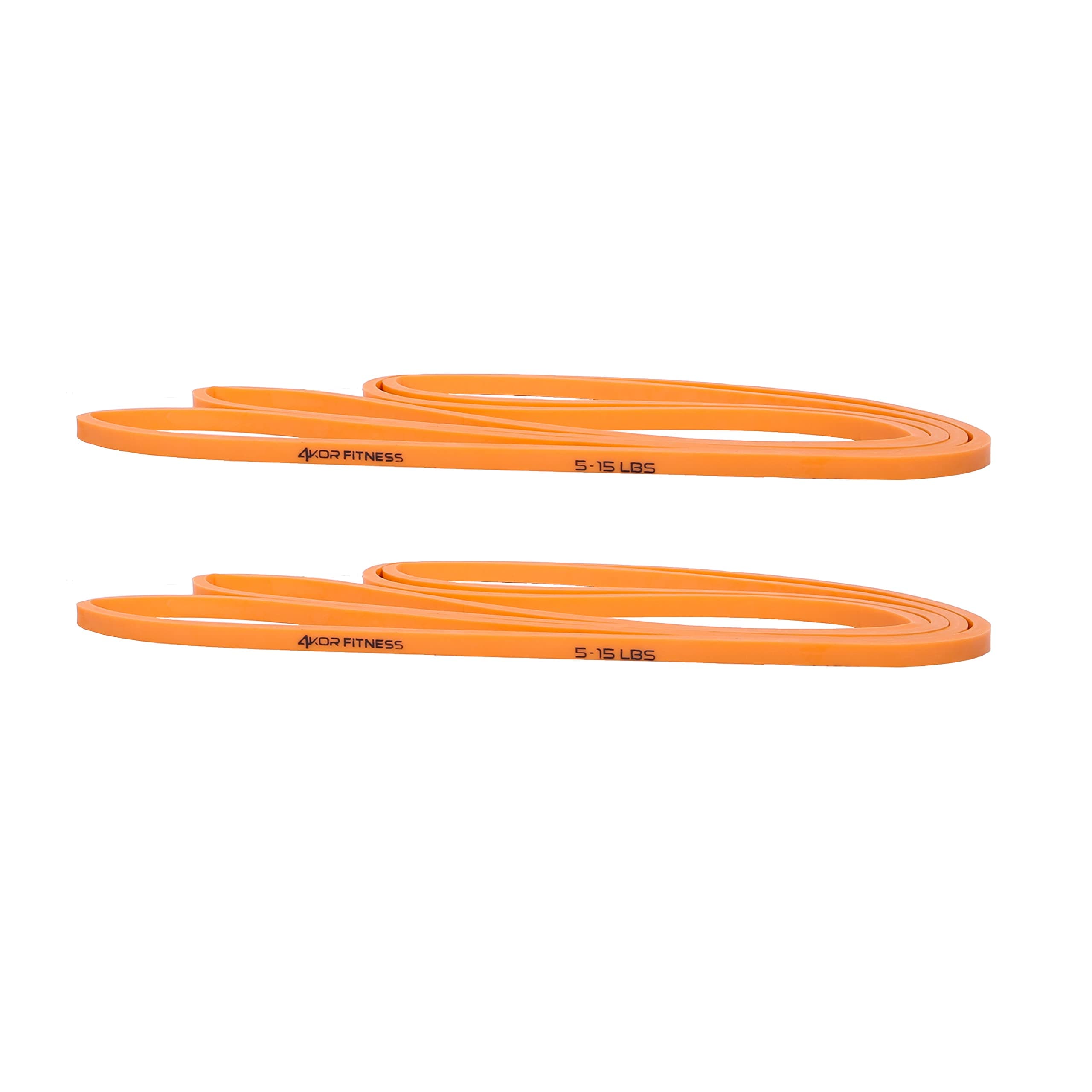 41” Resistance Loop Band - Pair of 2 Orange Resistance Bands (5 to 15 Pounds - 0.25 inches Wide) for Mobility, Yoga, Physical Therapy, Pull Ups, Home or Gym Workouts and More