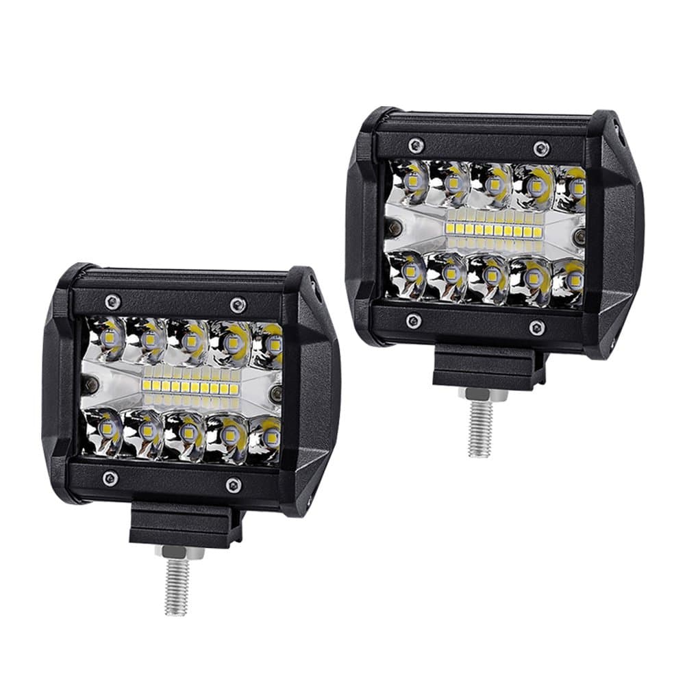 4 Inch 60W Led Offroad Light WANYI 12000LM LED Work Light Bar 12V/24V LED Driving Fog Light Triple Row Waterproof IP67 Spot Flood Combo Beam 2 Years Warranty (4 Inch 60W Triple Row Lights)