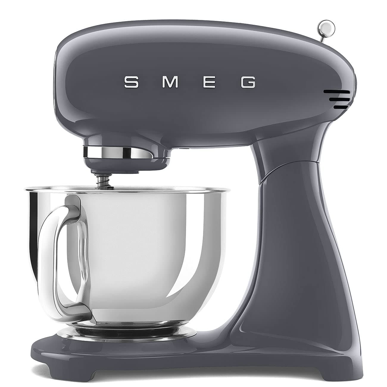 SMF03GRUK Full Colour Stand Mixer, Retro 50's Style with 4.8L Stainless Steel Bowl, Safety Lock, 10 Variable Speeds, 800W, Grey
