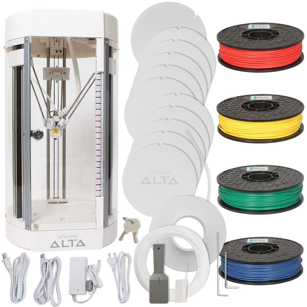 Silhouette Alta 3D Printer Bundle with 4 Color Filament Pack
