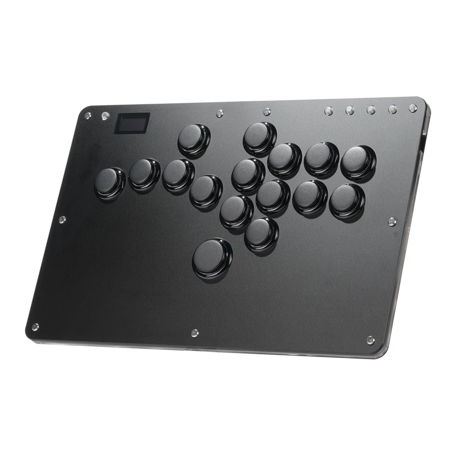 Leverless Controller Arcade Stick Haute42-Cosmox R16: Leverless Controller with Rims,Premium Black Leverless Controller with Crystal Low-Profile Switch for PC/PS4/Switch Game,Support Hot Swap & SOCD