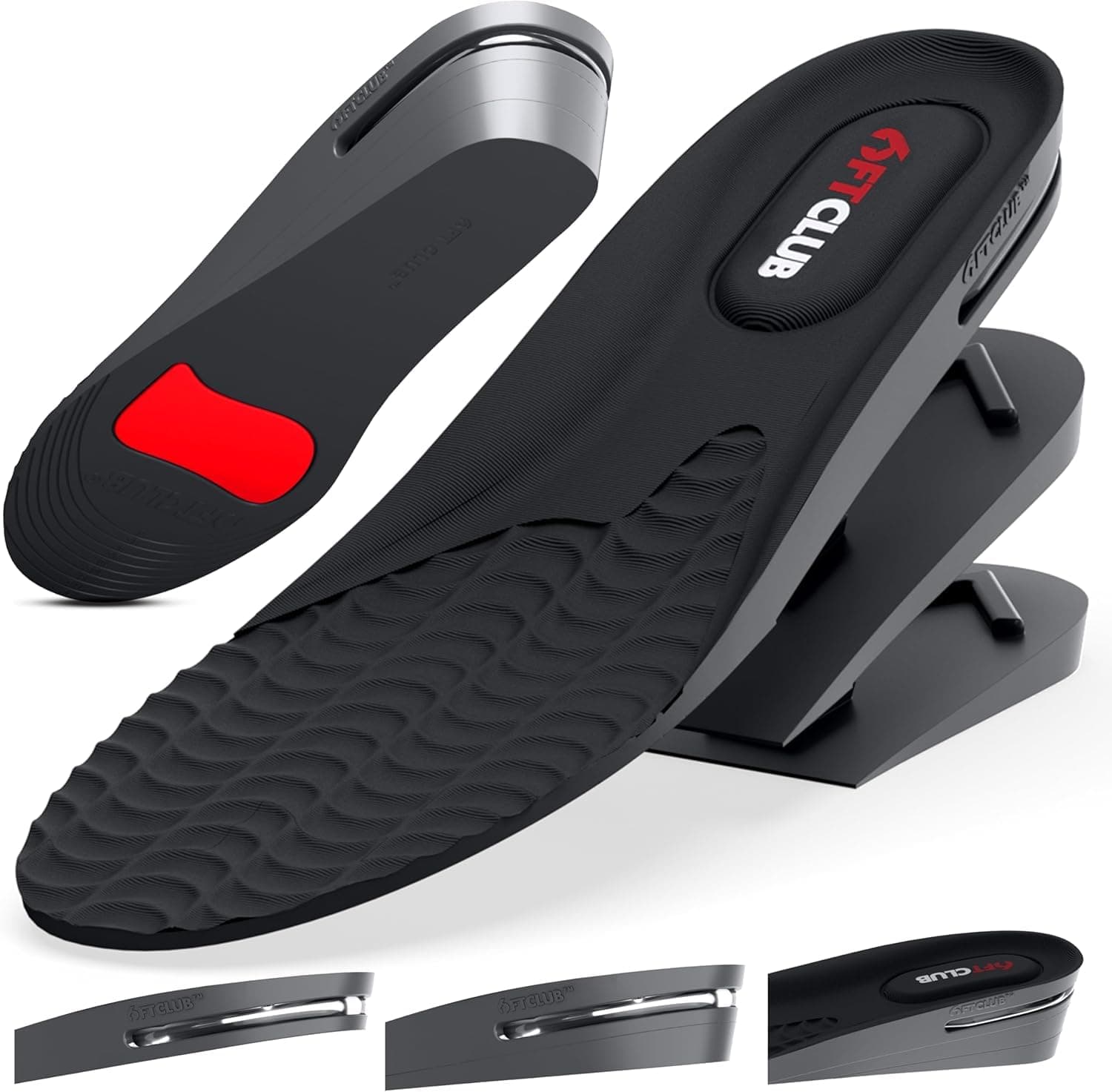 6ft Club Original Height Increase Insoles Elevation Men's Shoe Lifts Heel Inserts Insoles That Make You Taller (Lo-Tops 4.5cm)