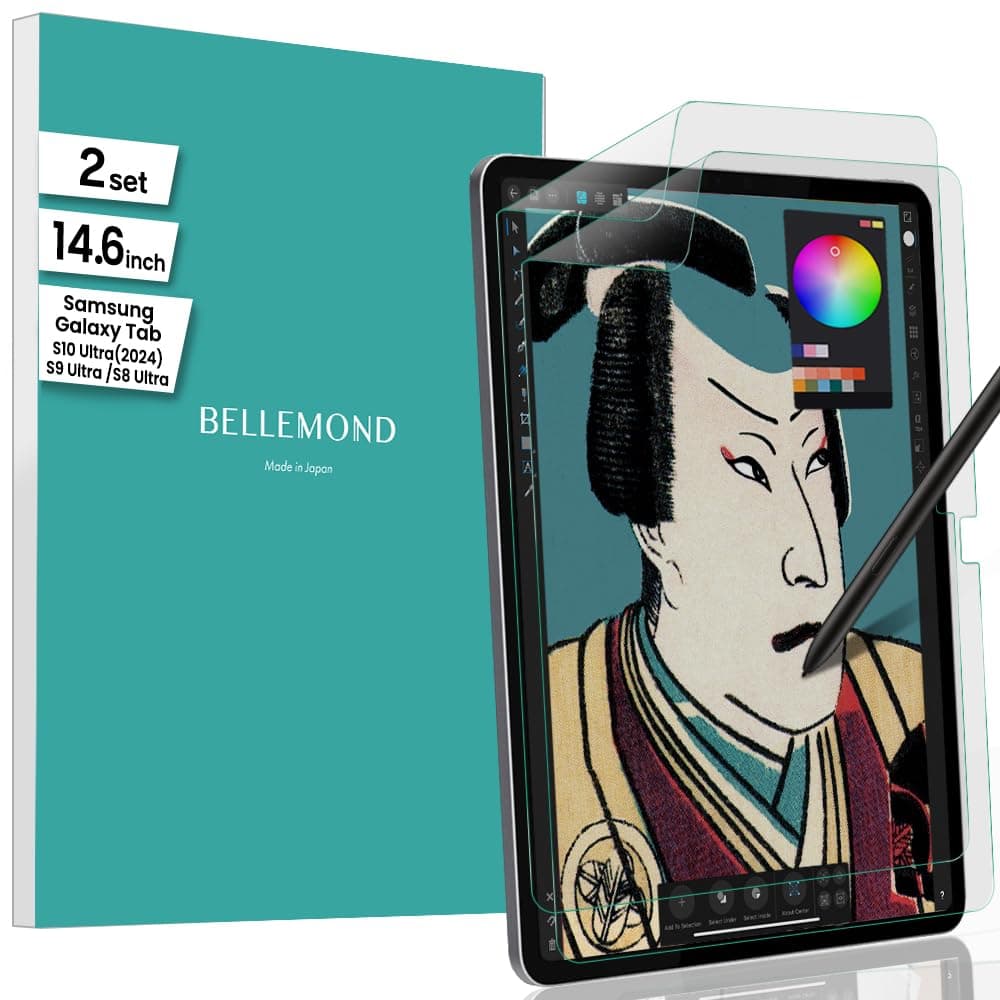 BELLEMOND - Set of 2 - Made in Japan Like Paper Screen Protector for Samsung Galaxy Tab S10 Ultra 2024 / S9 Ultra 2023 / S8 Ultra - 14.6 Inch - Matte PET Screen Protector for Writing & Drawing