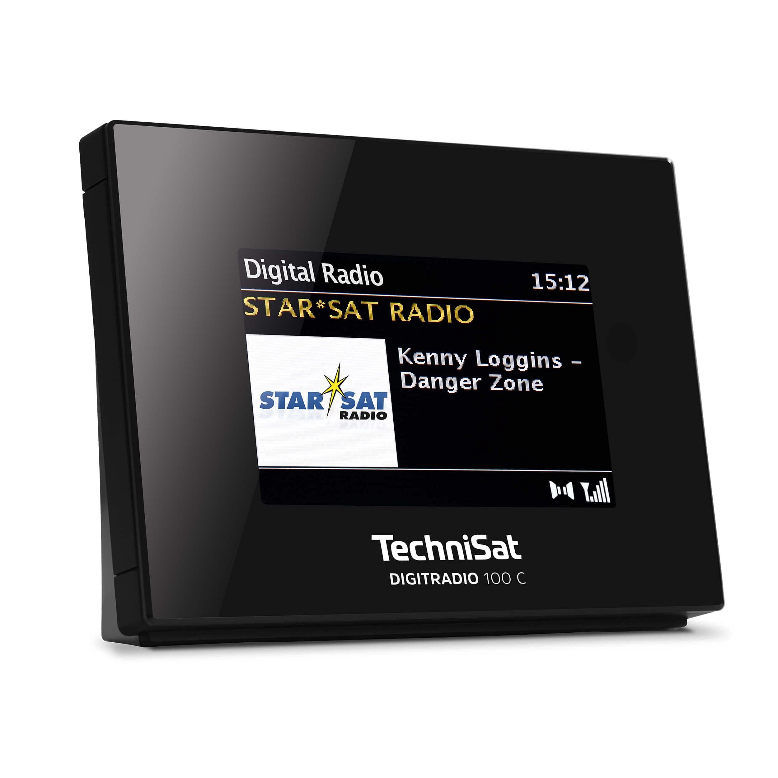 TechniSat DIGITRADIO 100 C - DAB+ Radio Adaptor with Bluetooth (DAB, FM Receiver Part to Extend Hi-Fi Systems and AV Receivers, Colour Display, IEC Socket, Connection Cable, Alarm Clock) Black