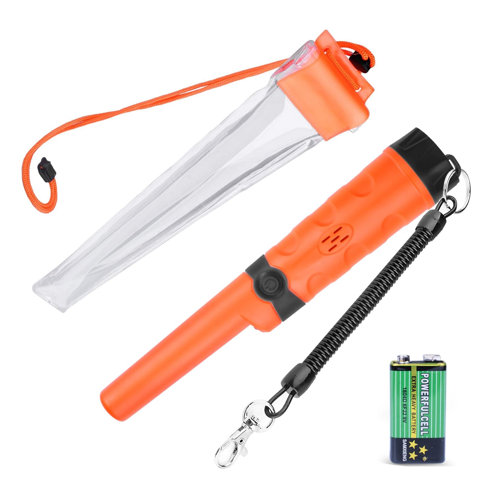 Kuman Pin pointer Water Resistant Metal Detectors with Holster Treasure Hunting Unearthing Tool Accessories Buzzer Vibration Automatic Tuning KW30