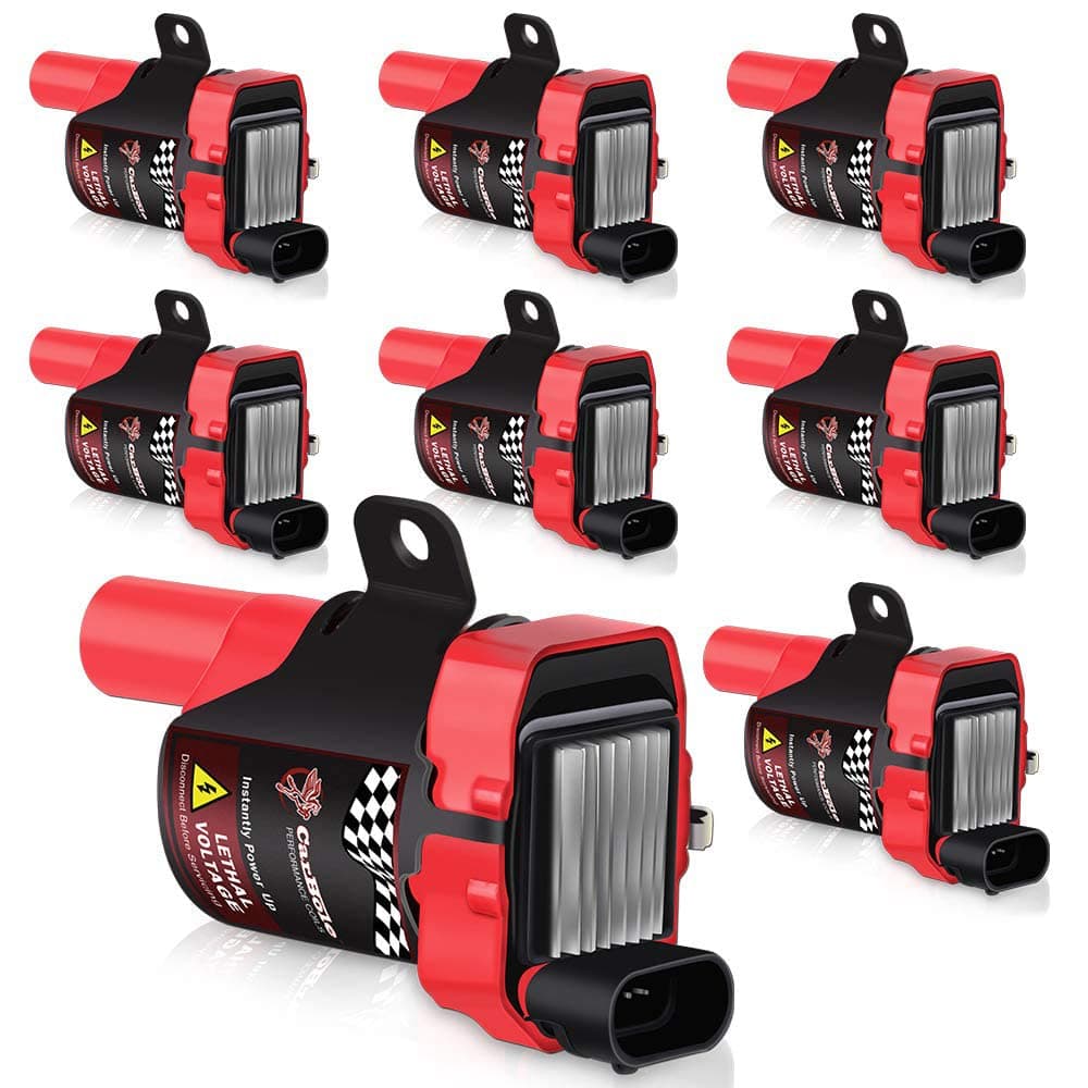 8 Pack D585 Ignition Coils ROUND TYPE Coil Pack Replacement fit for Chevy GMC Buick Hummer Isuzu Cadillac 4.8L 5.3L 6.0L 8.1L V8 Compatible with UF262 C1251 C1512