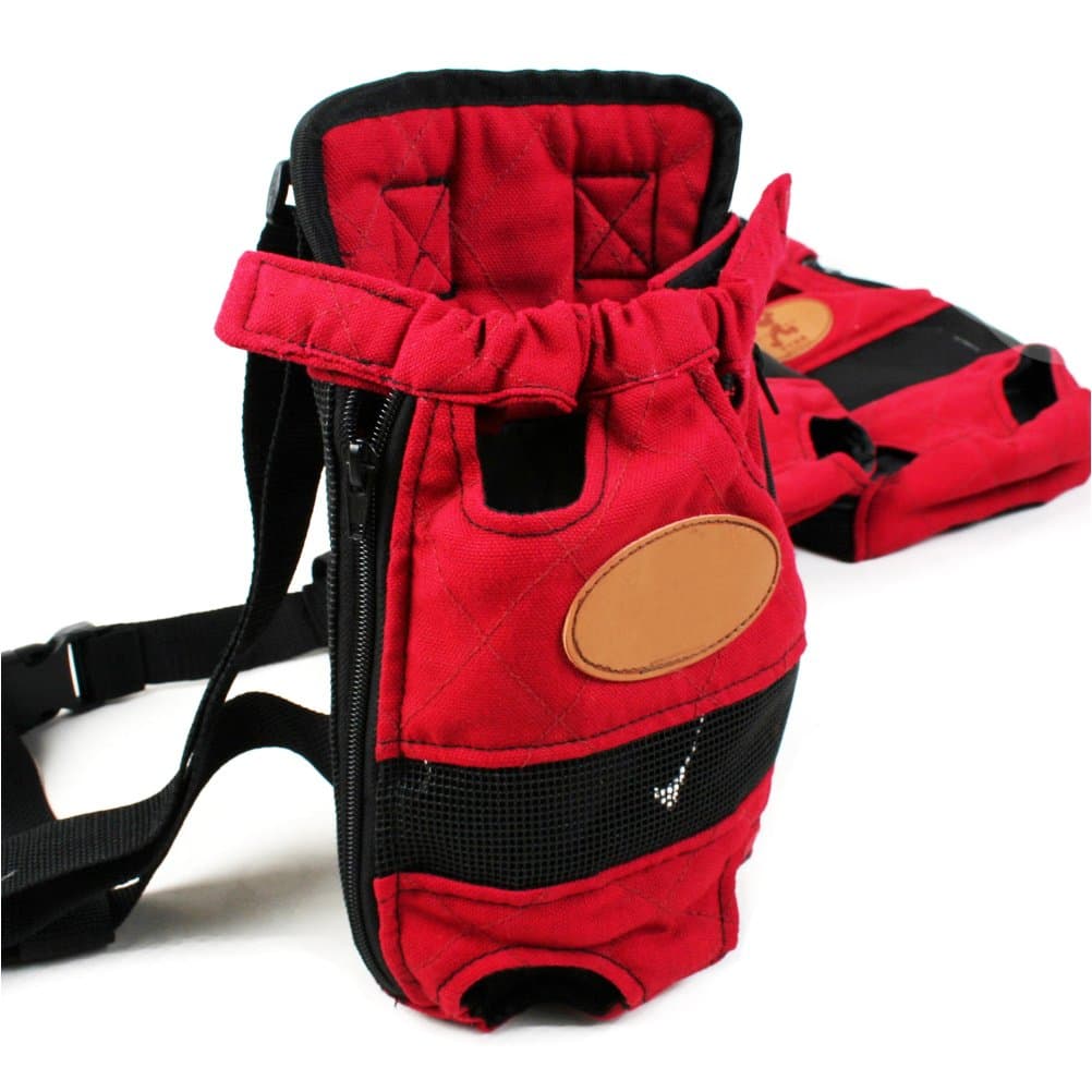 YINGPET Multifunction Dog Legs Out Front Carrier Breathable Cotton Canvas Pet Bag Backpack Sling Chest Bag (L(5.5kg))