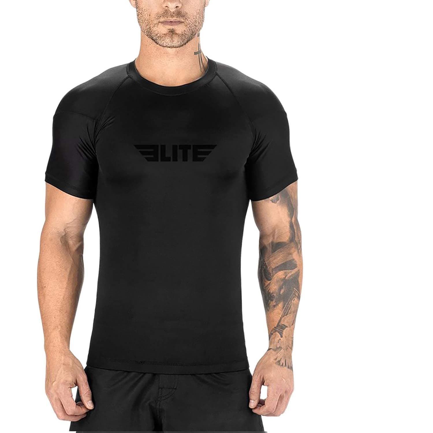 Jiu Jitsu BJJ Rash Guards, Men’s BJJ, No GI, MMA Ranked Short Sleeve Compression Base Layer Rash Guard