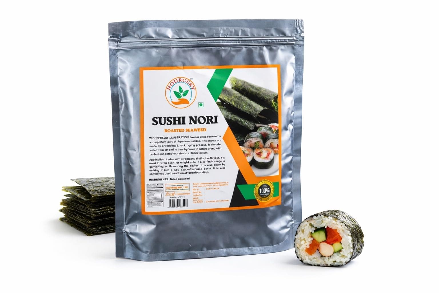 Nourcery Sushi Nori Sheets, 10 Sheets / 30gm (Seaweed Stratum)