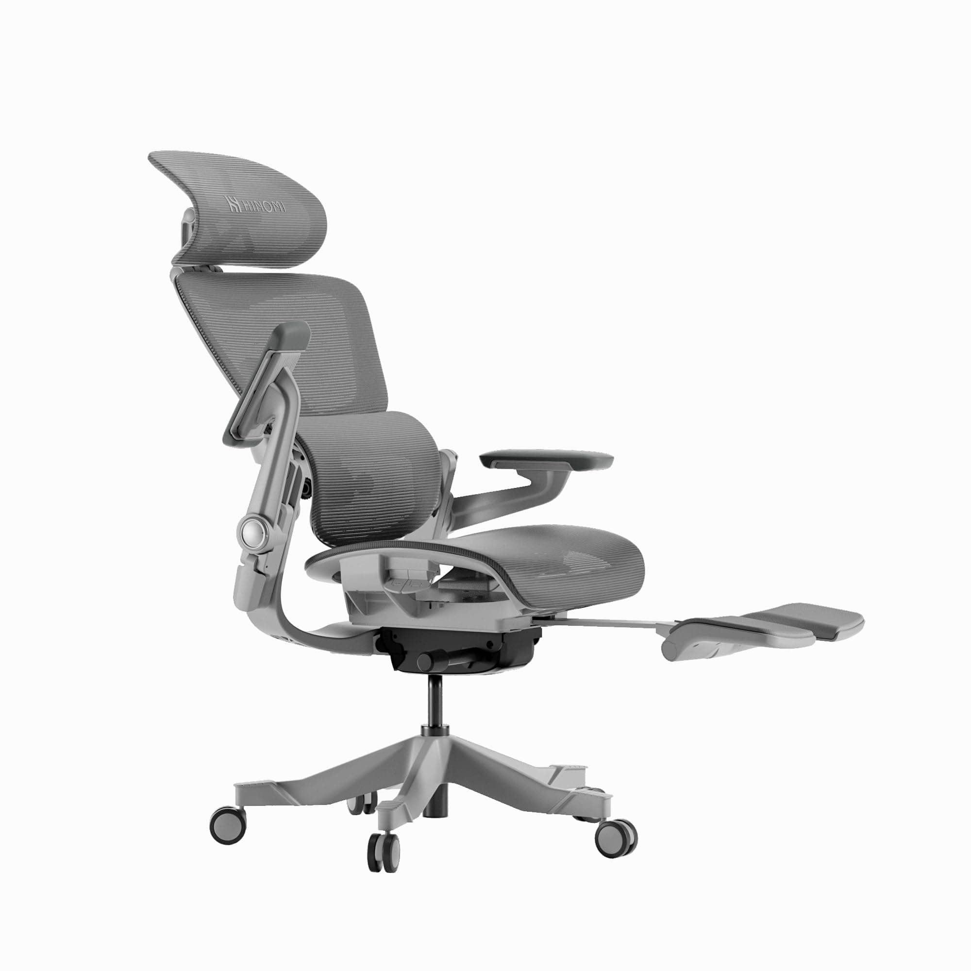 HINOMI H1 Pro V2 Ergonomic Office Chair with Footrest - Home Office Desk Chair with Lumbar Support, Mesh Office Chair with Footrest, Comfortable Computer Chair with Backrest Support (Grey, Standard)