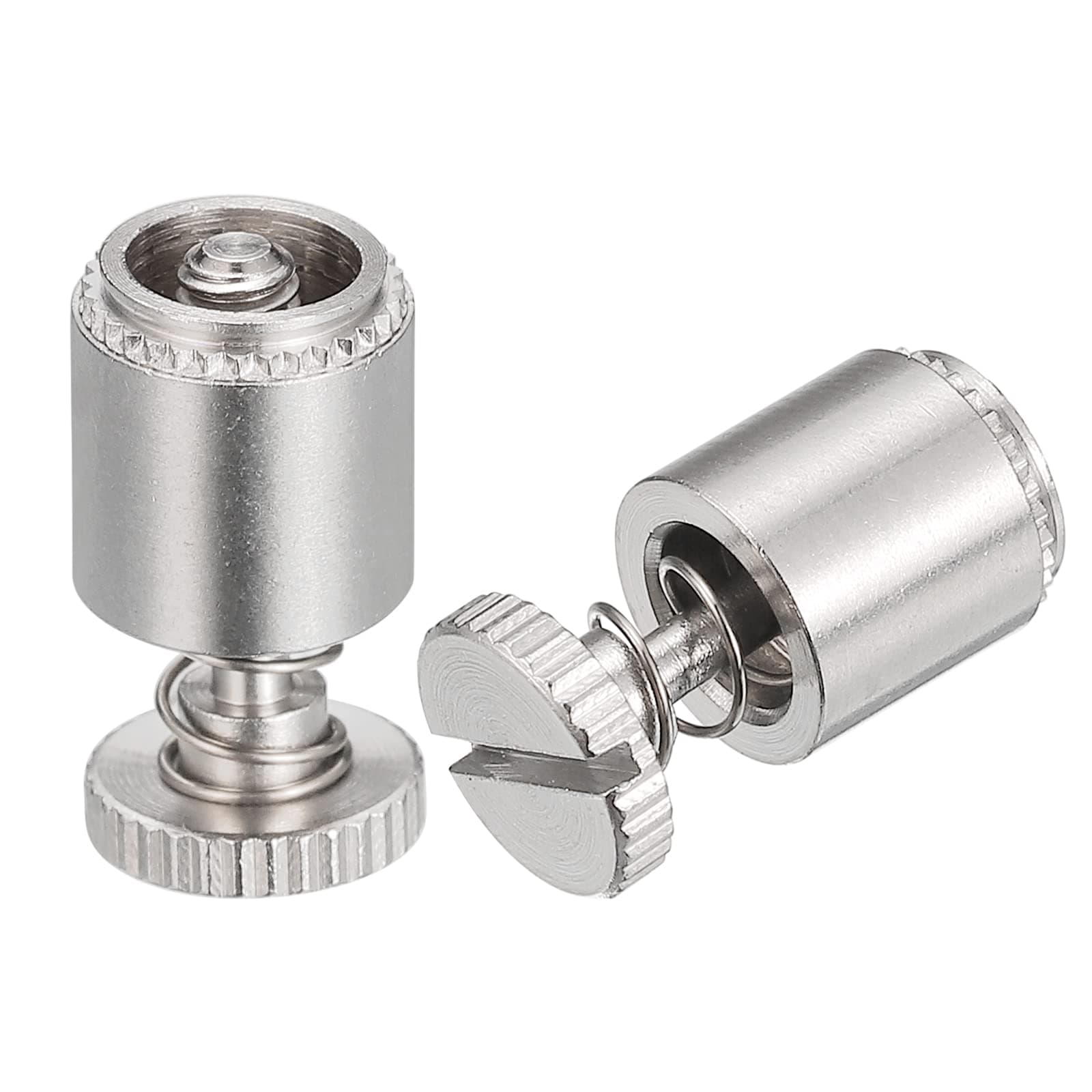 sourcing map 5pcs M3-0.5x6.4mm Stainless Steel Panel Spring Screws, PFC2 Knurled Head Spring Loaded Self-Clinching Screws Fasteners for PCB Board