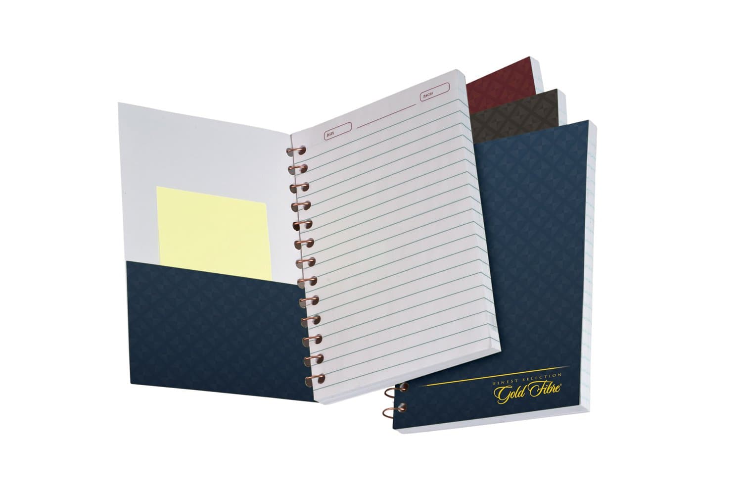 Ampad 20-802R Gold Fibre Designer, Personal Notebook, Size 7x5, Assorted Covers, Narrow Ruling, 130 Sheets Per Notebook
