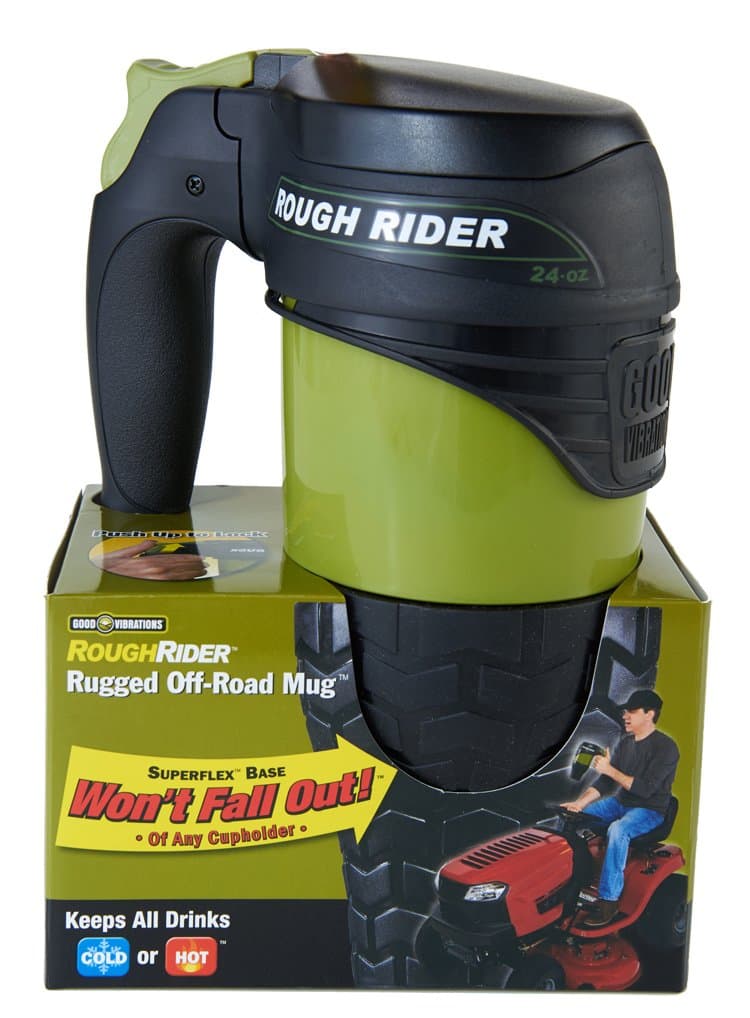 Good Vibrations 24 oz Tractor Drinking Mug - Double Wall Vacuum Insulated Mug - Spill Proof/Leak Free Tractor Mug BPA Free, Hot/Cold SuperFlex Base Forms Tight to Fits ANY Cup Holder