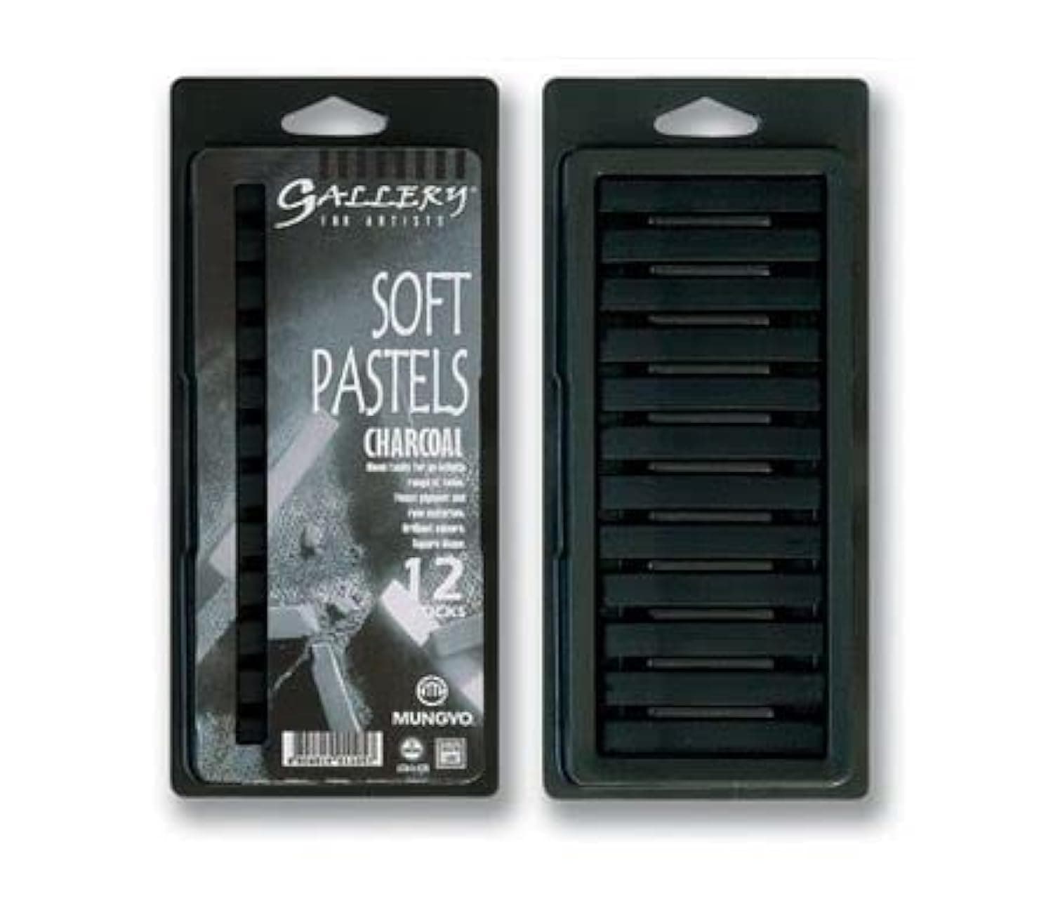 Gallery Soft Pastels Cardboard Box Set of 12 - Charcoal Black