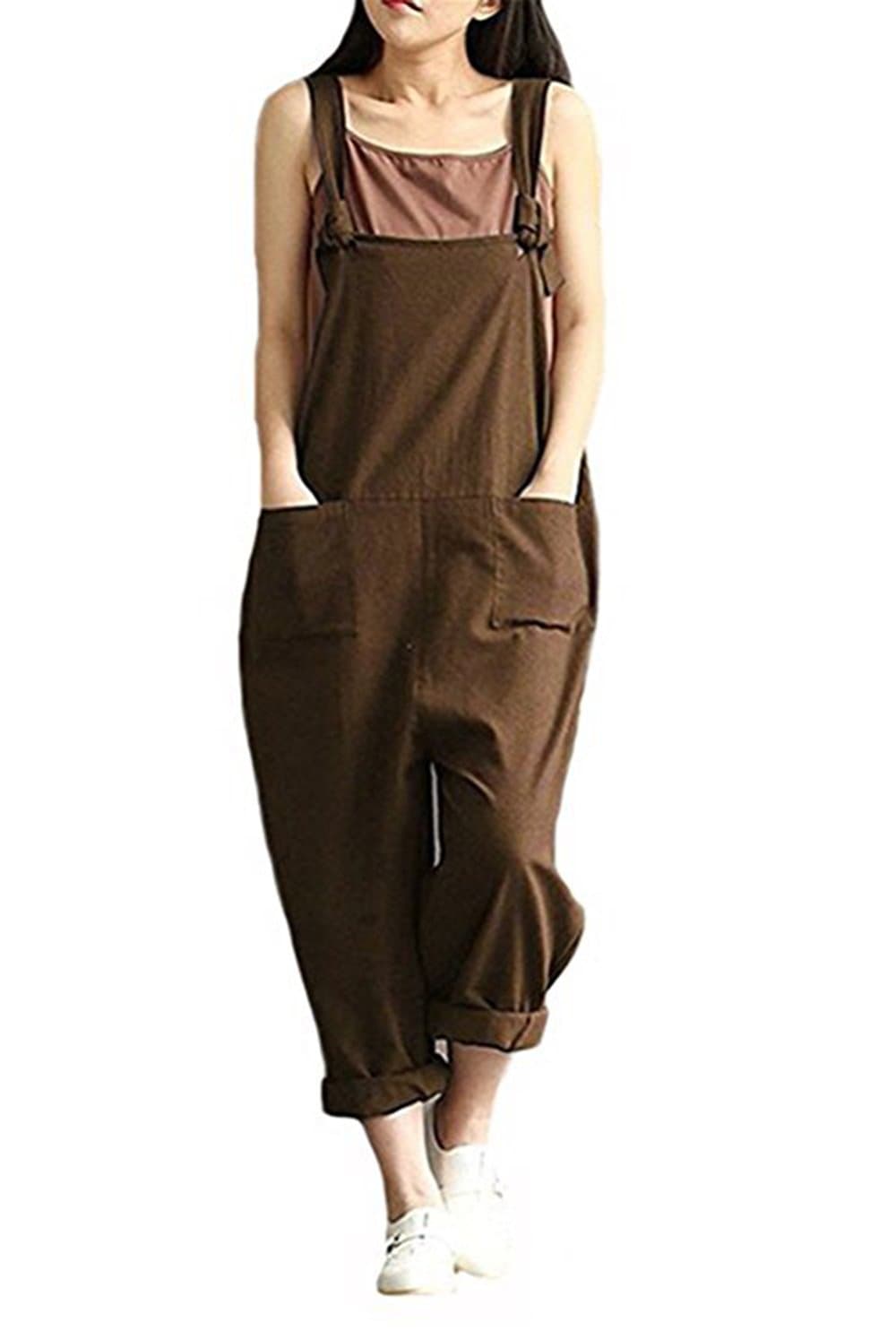 Women's Casual Jumpsuits Overalls Baggy Bib Pants Plus Size Wide Leg Rompers