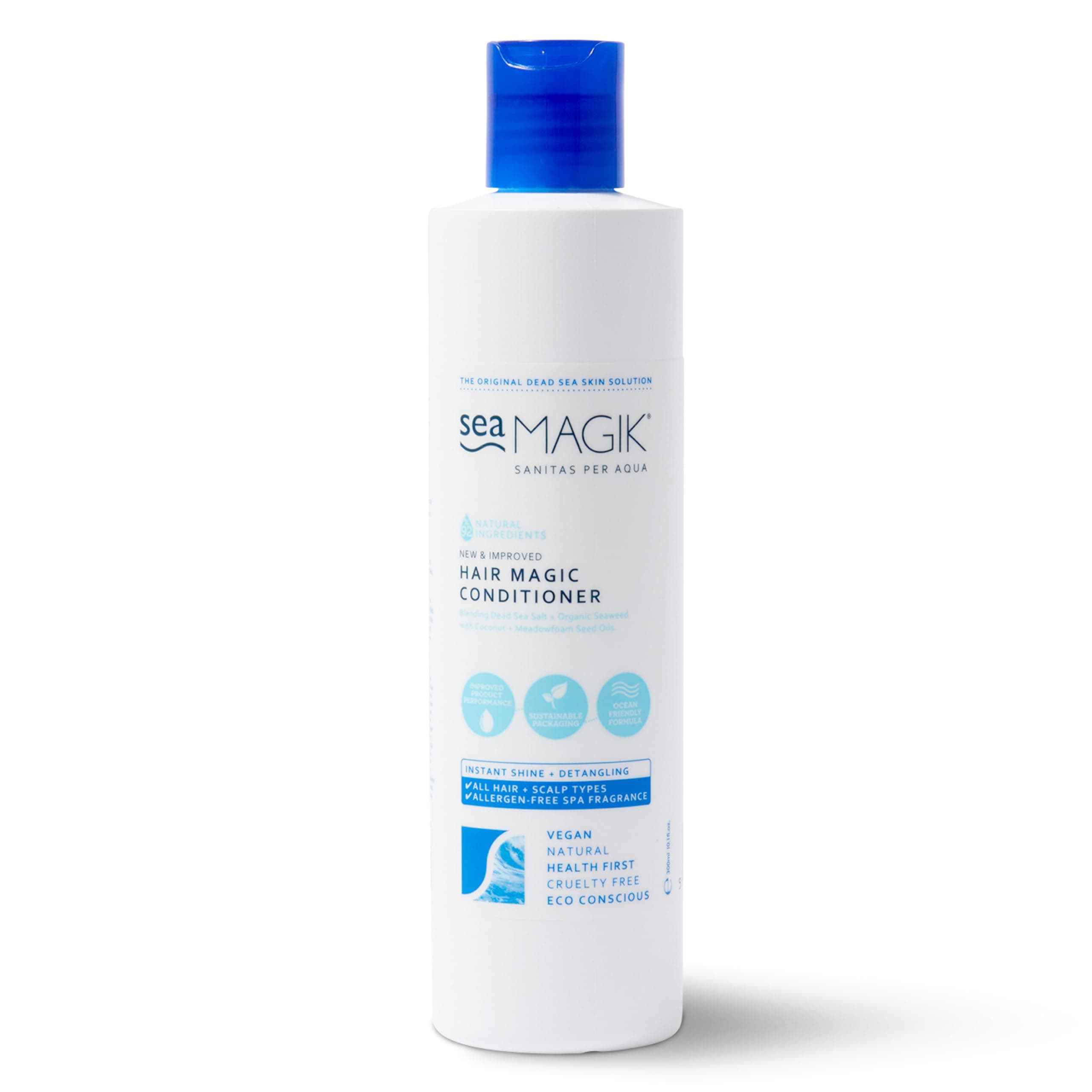 Sea Magik Conditioner for Dry or Damaged Hair - Infused with Hydrating Dead Sea Salt, Organic Seaweed, Coconut Oil, and More, Moisturiser for All Hair Types, Vegan, Cruelty Free (300ml)