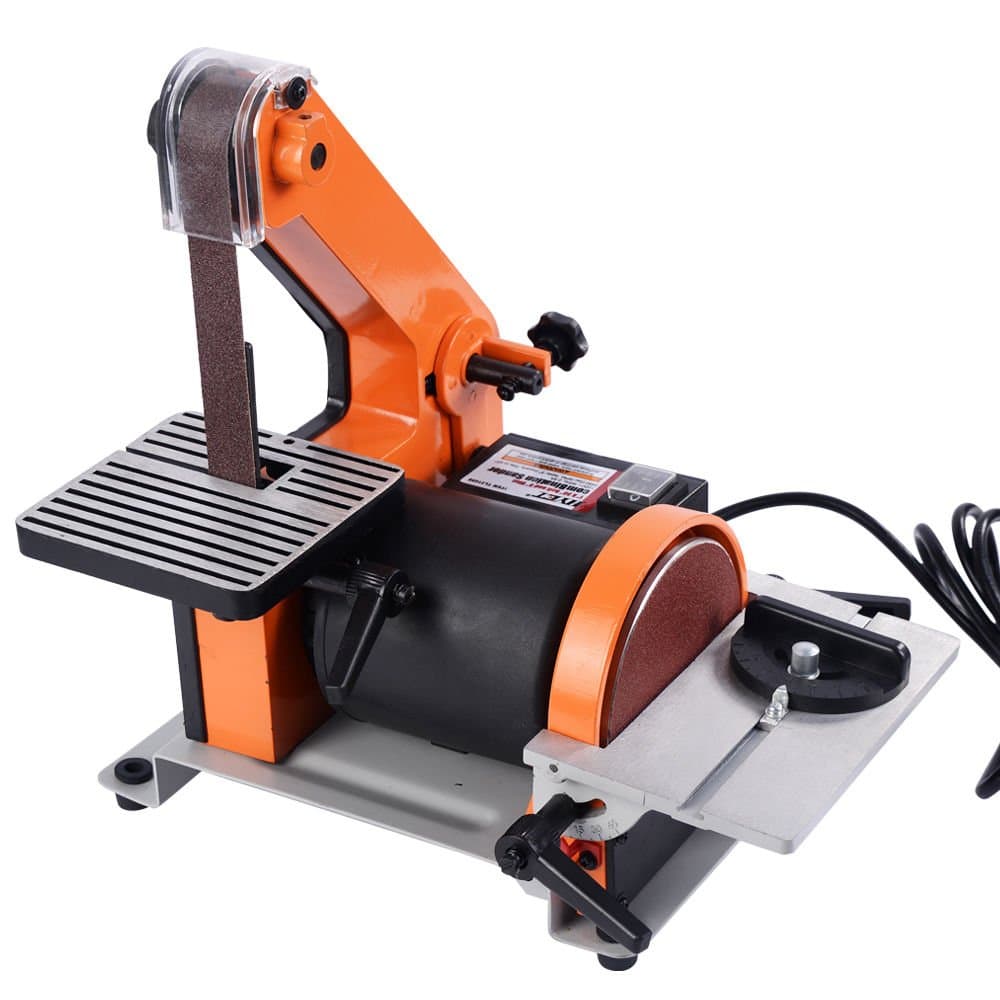 eak98shop Sanding Machine 1" X 30" Belt 5" Disc Sander 1/3HP Polish Grinder New