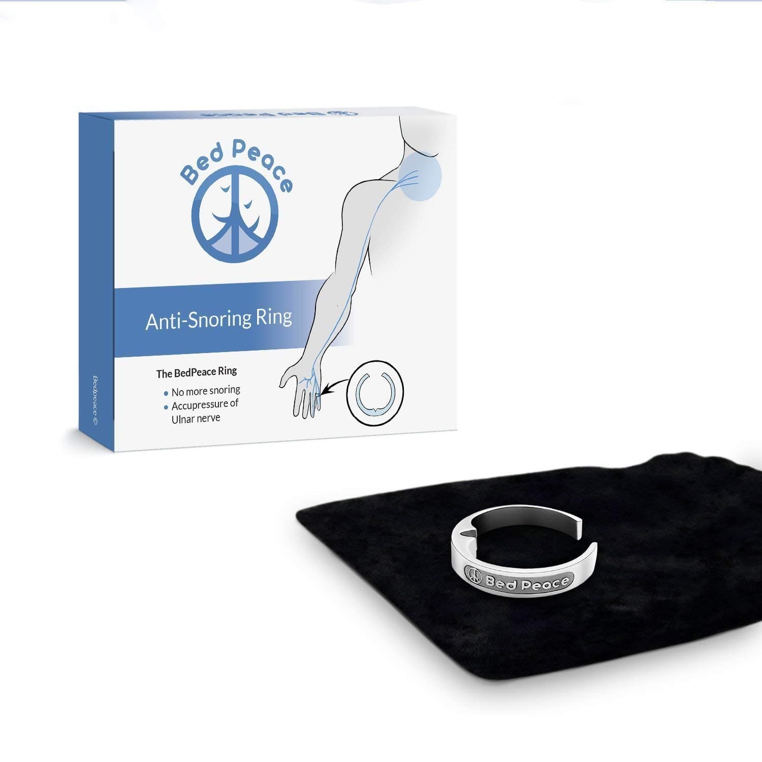 Snore Ring | The Most Discreet Snore Stopper | Uses Acupressure to Stop Snoring | Bedpeace Anti Snoring Ring | Easy Snoring Aid | Included Detailed User Manual