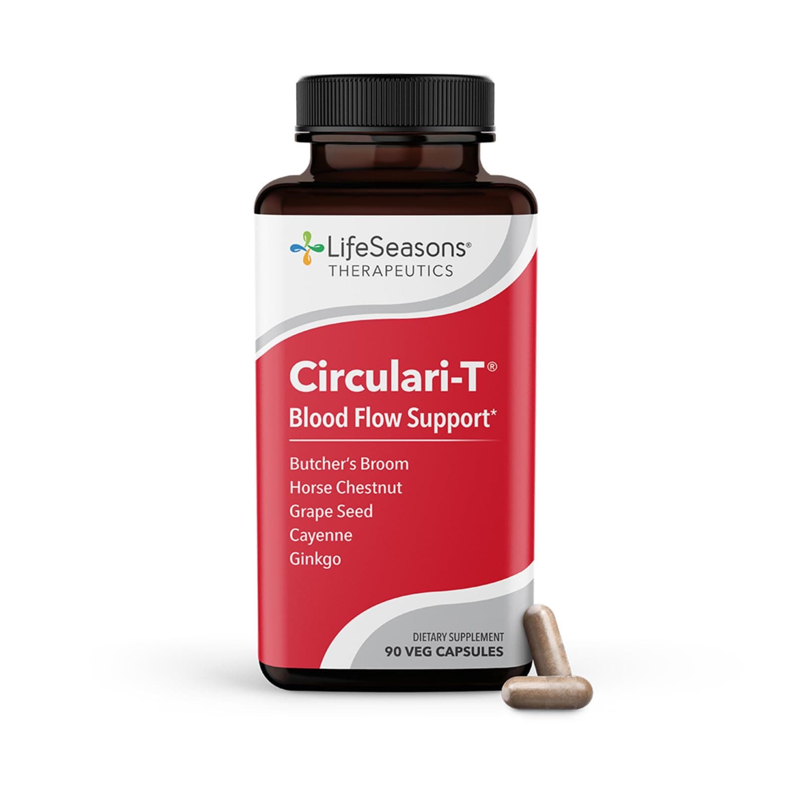 Circulari-T - Blood Circulation Supplement - Supports Artery, Capillary & Vein Health - Butcher’s Broom, Ginkgo, Cayenne, Grape Seed & Horse Chestnut - 90 Capsules