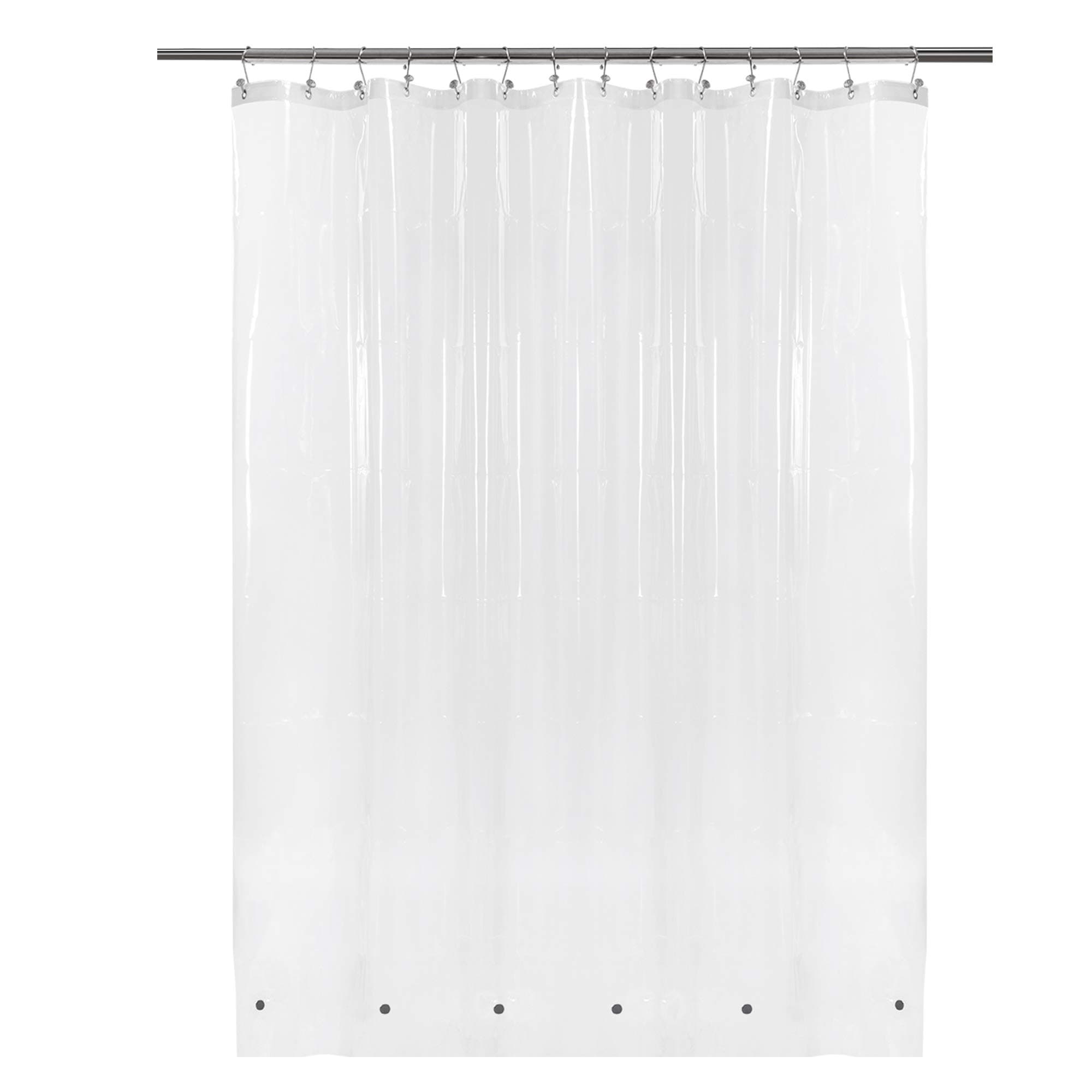 Clear Shower Curtain Liner 82(W) X 74(L) Free Hooks and Magnets, Mold & Mildew Resistant Antibacterial, Waterproof, Non-Toxic, Eco-Friendly, PVC Free, Fragrance-free, Curtain PEVA Grommets 5G