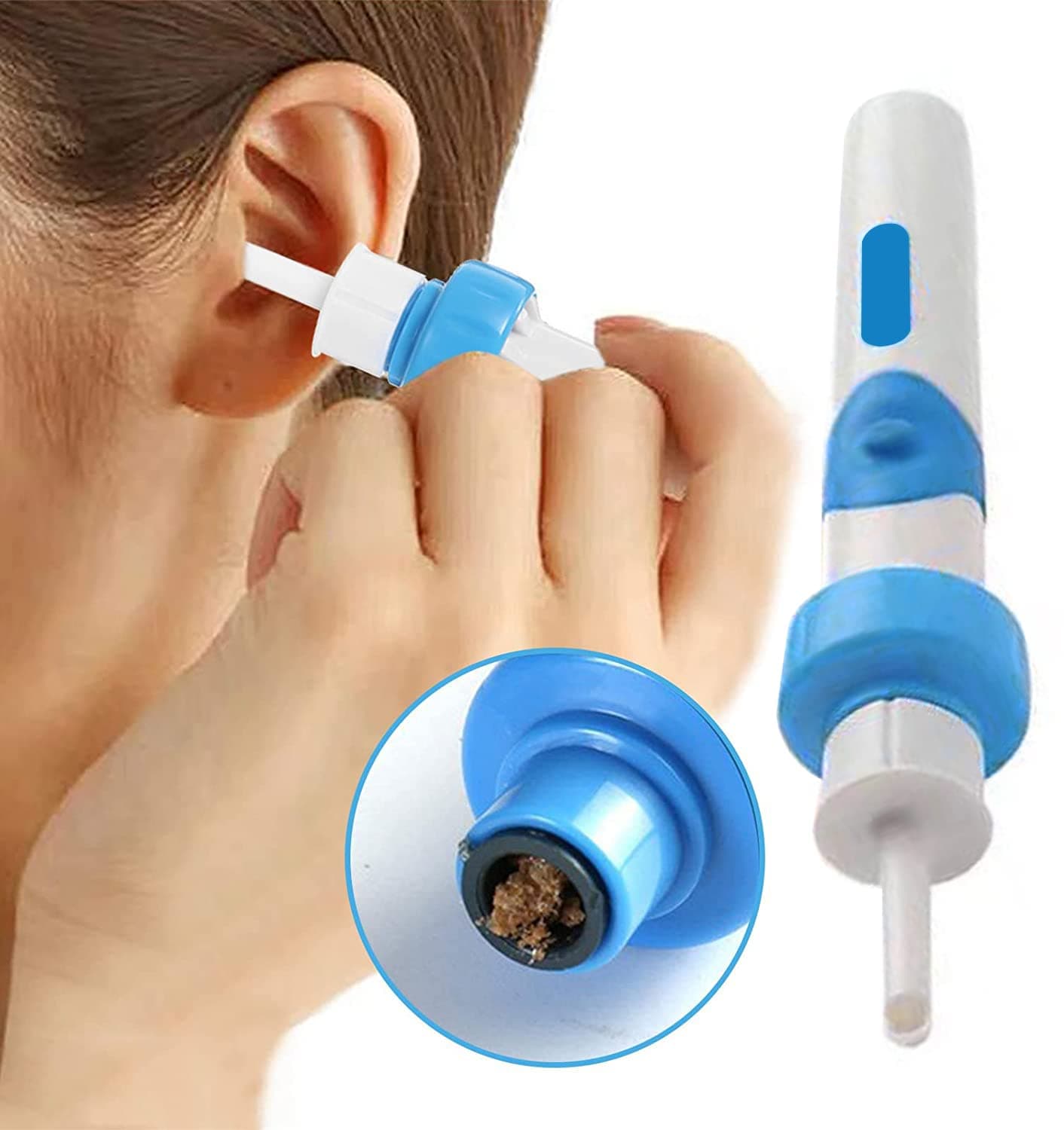Earwax Removal Kit, Ear Cleaner, Portable Automatic Electric Vacuum Ear Wax, Safe and Comfortable Ear Vacuum Cleaner Easy Earwax Remover Soft Prevent Ear-Pick Clean Tools Set for Adults Kids
