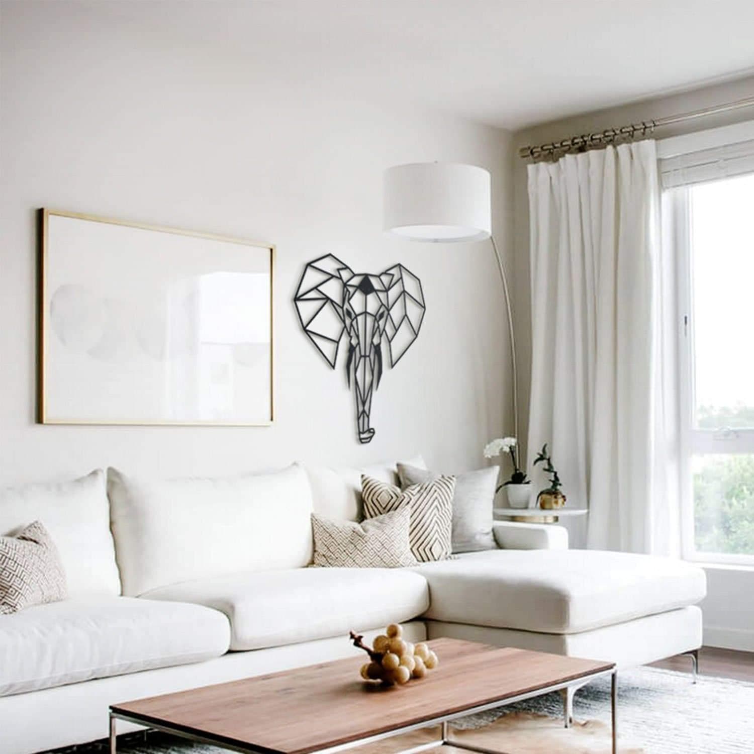 Hoagard Elephant XL Metal Wall Art 75cm x 90cm | Geometric Metal Wall Art & Wall Decoration