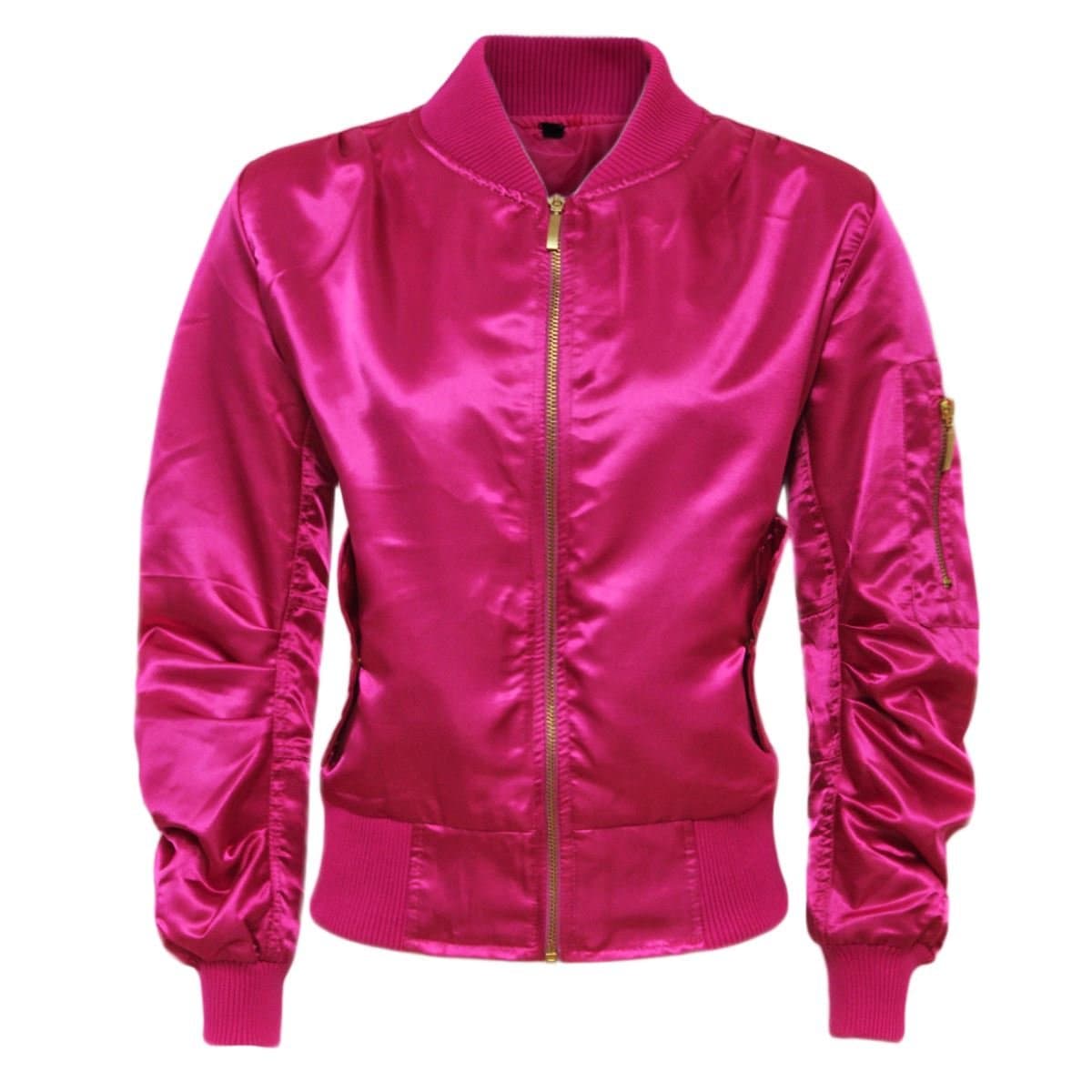 Candy Floss New Ladies MA1 Satin Army Flight Lightweight Bomber Biker Womens Summer Retro Jacket
