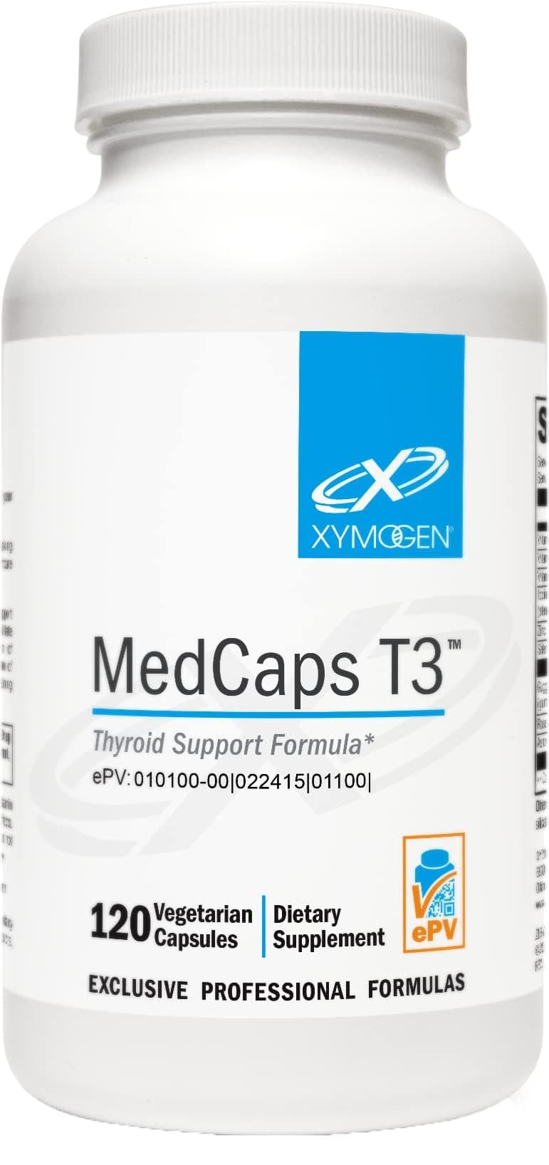MedCaps T3 - Thyroid Support Formula with Vitamins + Herbs - Selenium, Zinc, Vitamin E + C, Ashwagandha, Guggul Extract, and Iodine Supplement (120 Capsules)