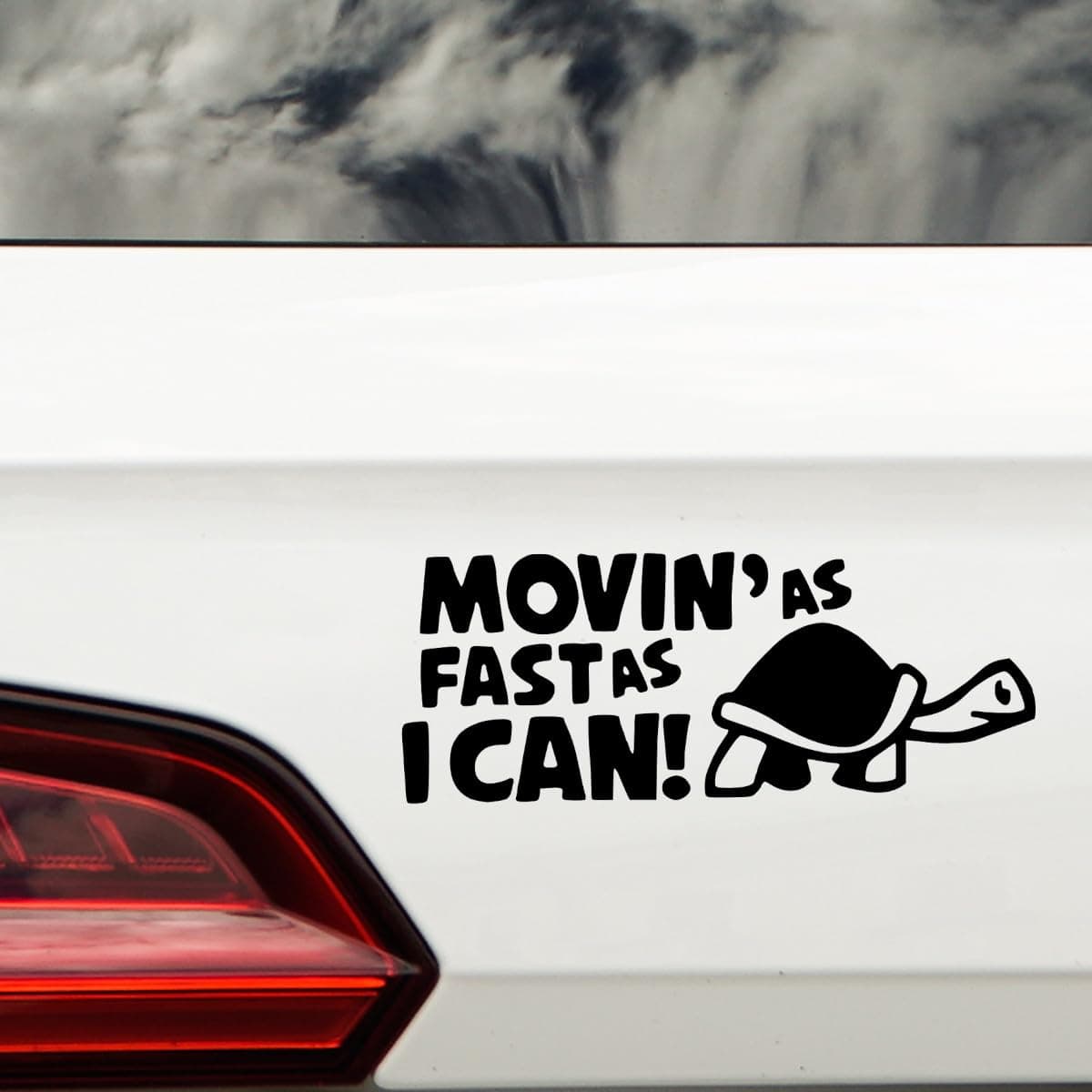 Novelty Movin As Fast As I Can Funny Car Stickers - Waterproof Decals - Long Lasting - Vans, Campervan, New Driver, Bumper (Black)