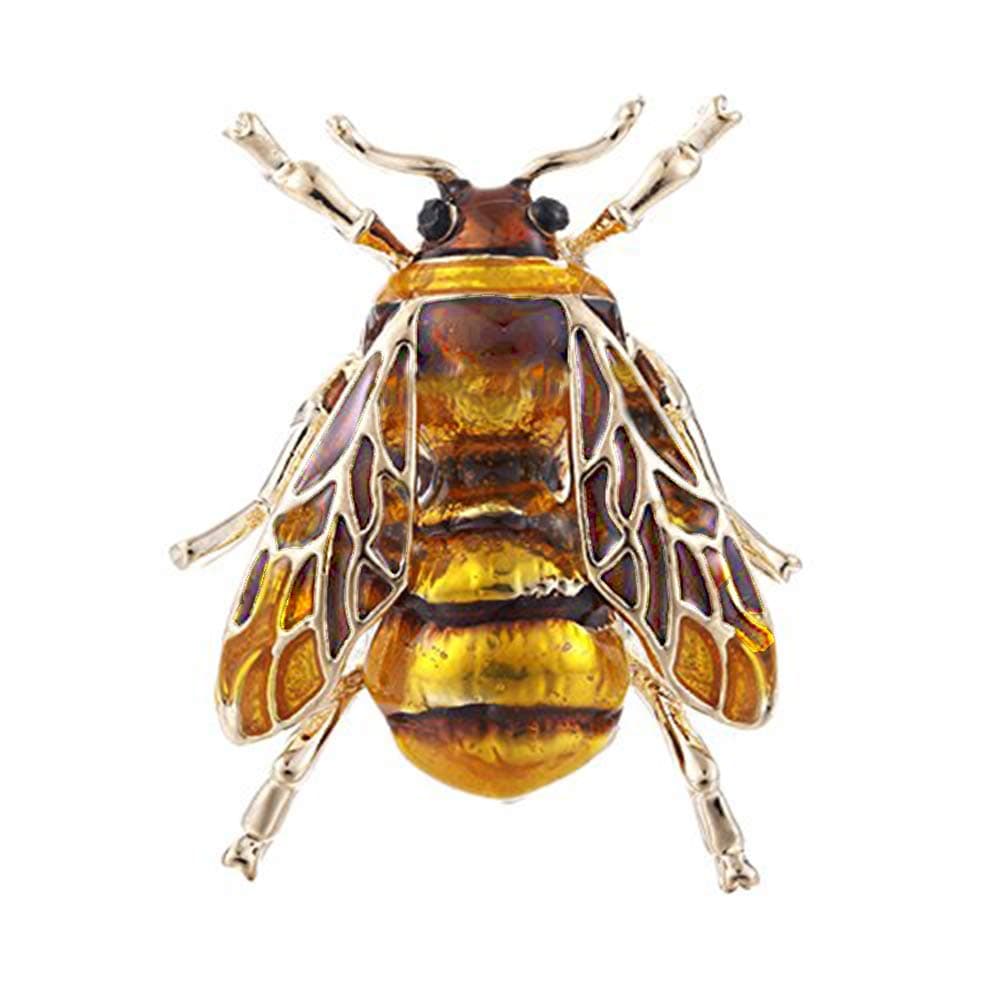 Twinkling Stars Vintage Cute Enamel Insect Bug Honey Bee Brooch Metal Clothing Pin for Women Girls