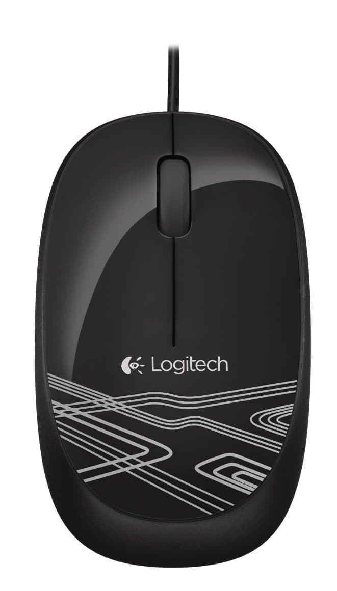 Logitech M105 Wired USB Mouse, 3-Buttons, 1000 DPI Optical Tracking, Ambidextrous PC / Mac / Laptop - Black