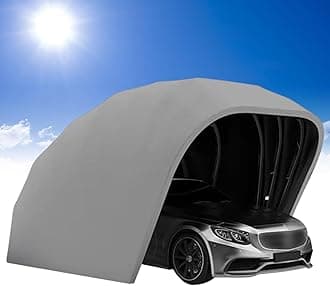 Mobile Carport, Semi-Automatic Carport, Folding Car Tent, Portable Anti-Snow Tent Car Cover (Semi-automatic), Gray