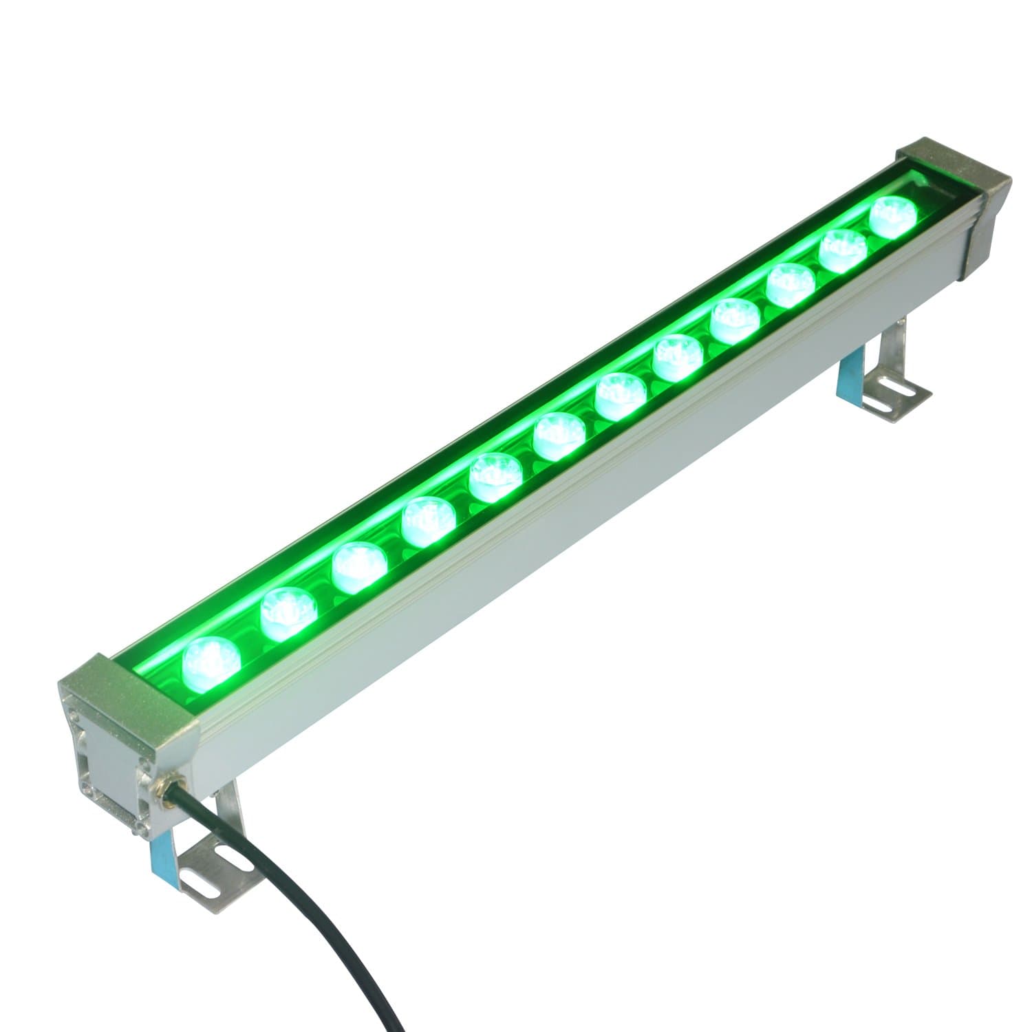 RSN 12W Green Color Outdoor Wall Washer Light Sliver Aluminum Housing IP65 Waterproof for Building Decorate