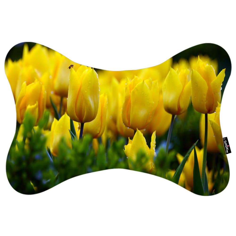 i FaMuRay Custom Car Neck Pillow/Cushion Head Support Yellow Tulips At The Morning Pattern