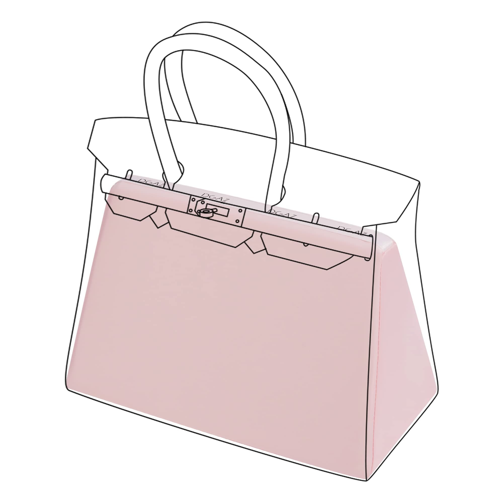 DGAZPurse Pillow Shaper,Luxury Handbag Tote Shapers, Memory Foam- Fits Hermes Birkin 20/25/30/35/40/45/50 Bag(Pink,BK30，Retourne)