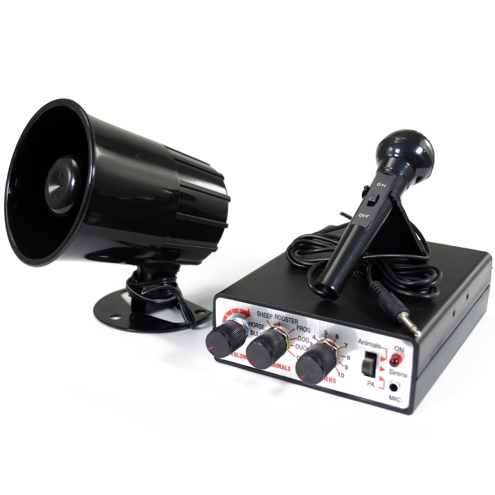All RideMegaphone with Microphone and Car Effects (105 dB, 12 V), Black