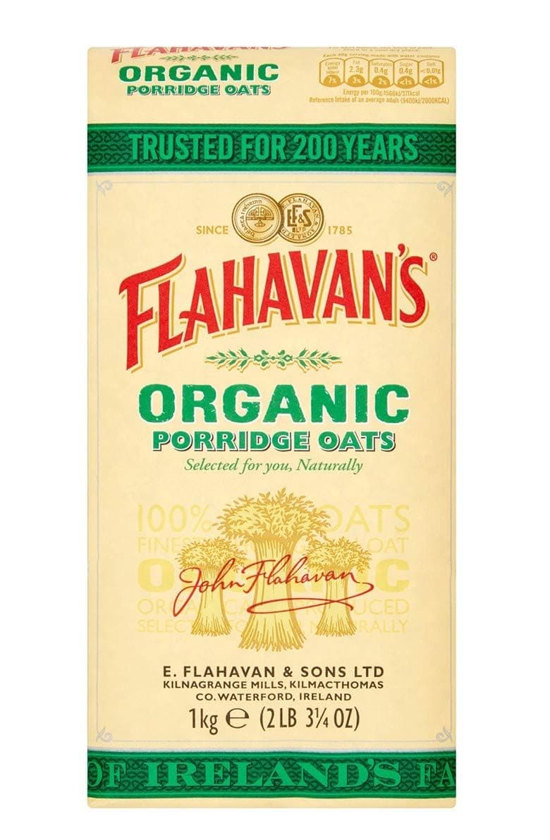 Flahavan's Organic Porridge Oats | 100% Wholegrain Rolled Oats | Trusted For Over 200 Years | Product of Ireland | 2.2 Lbs (1kg)