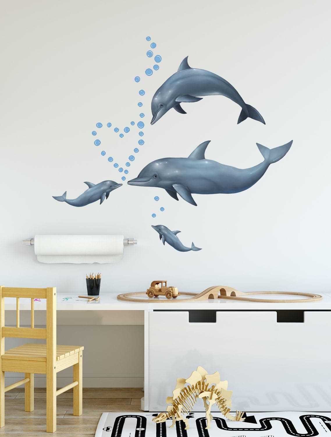 Create-A-Mural Dolphin Wall Decals ~Under The Sea Ocean Kids Room Decor Stickers, Removable Peel and Stick Art
