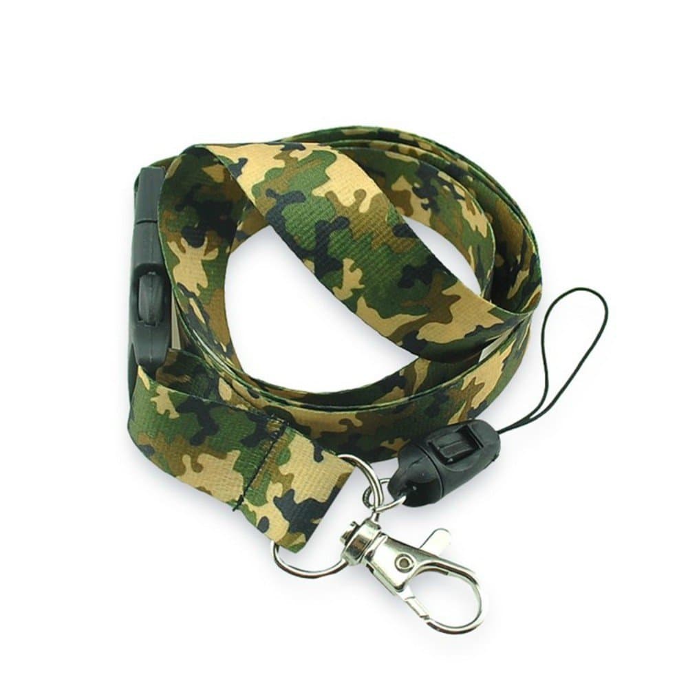 Green Mobile Phone Neck Strap/ Lanyard With Camouflage Motif Pack of 1